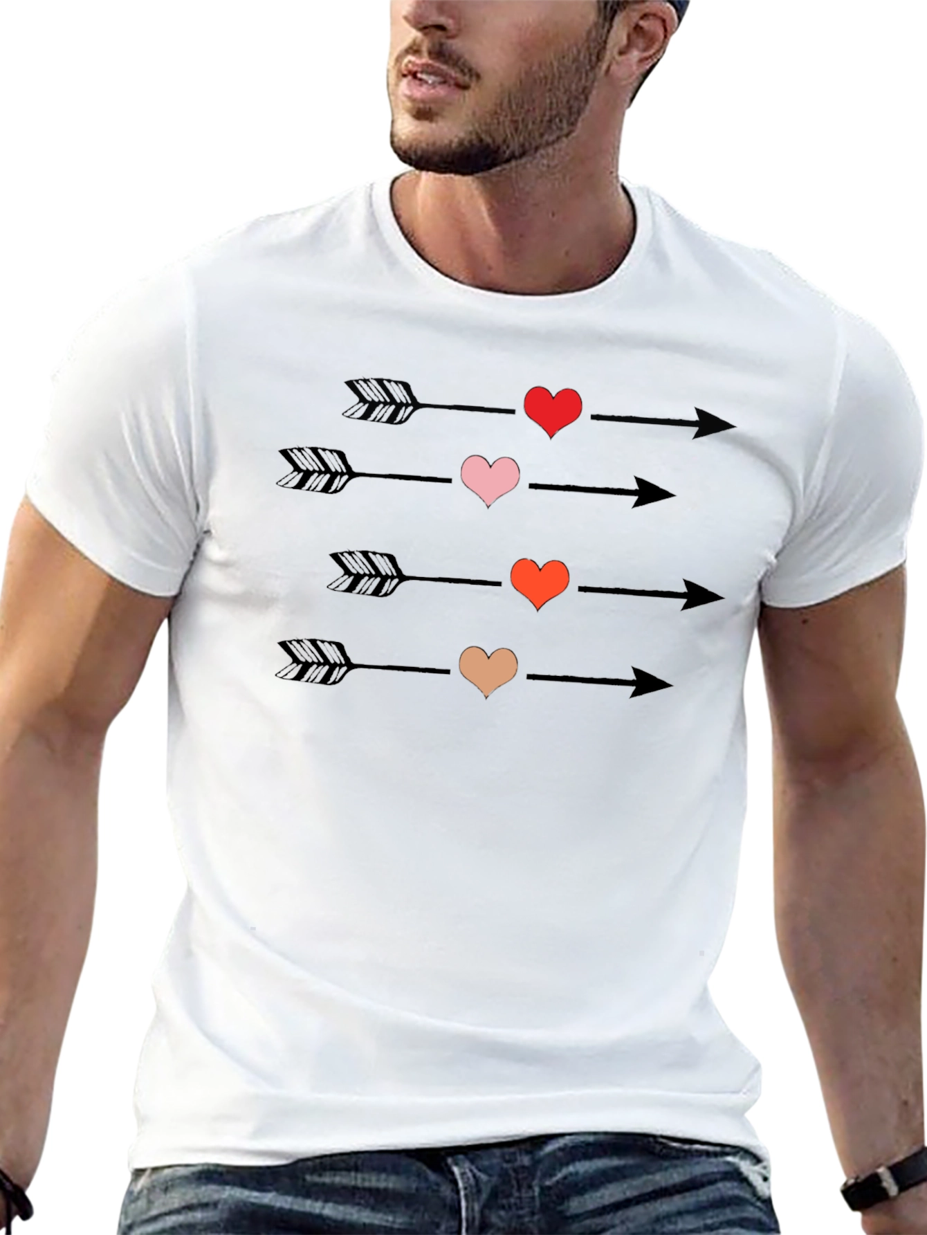 Heart Arrow T-Shirt - Romantic Graphic Tee