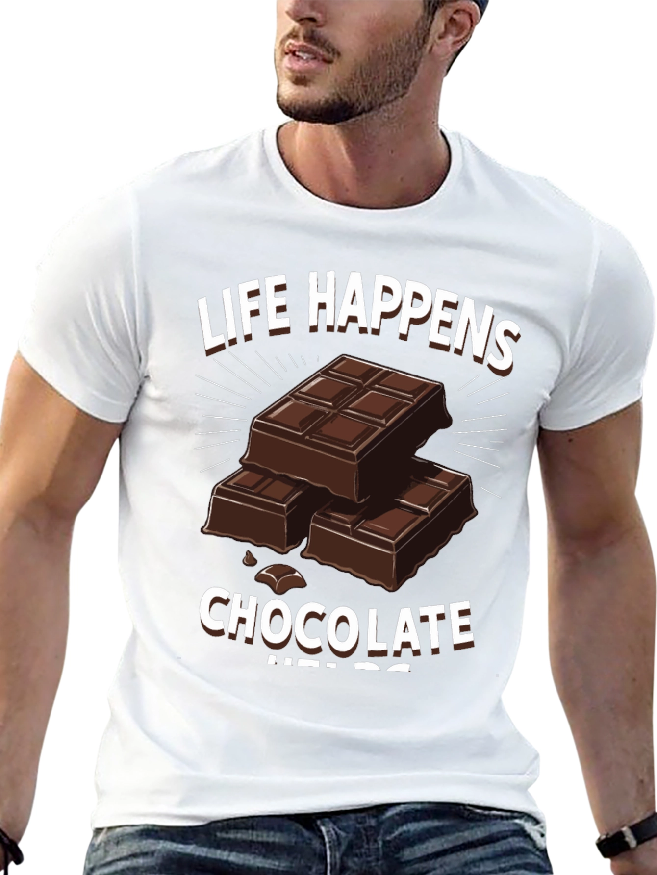 Life Happens Chocolate Helps Graphic T-Shirt