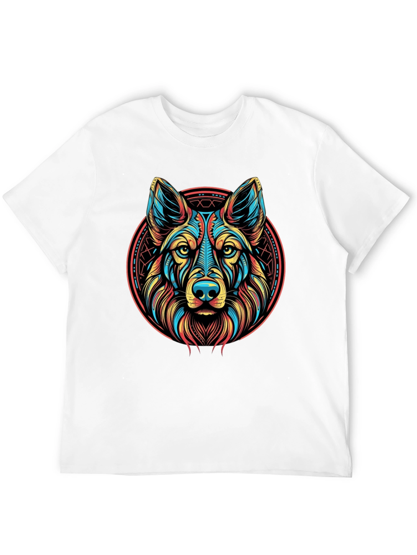Vibrant Wolf Graphic Tee - Modern Artistic Design