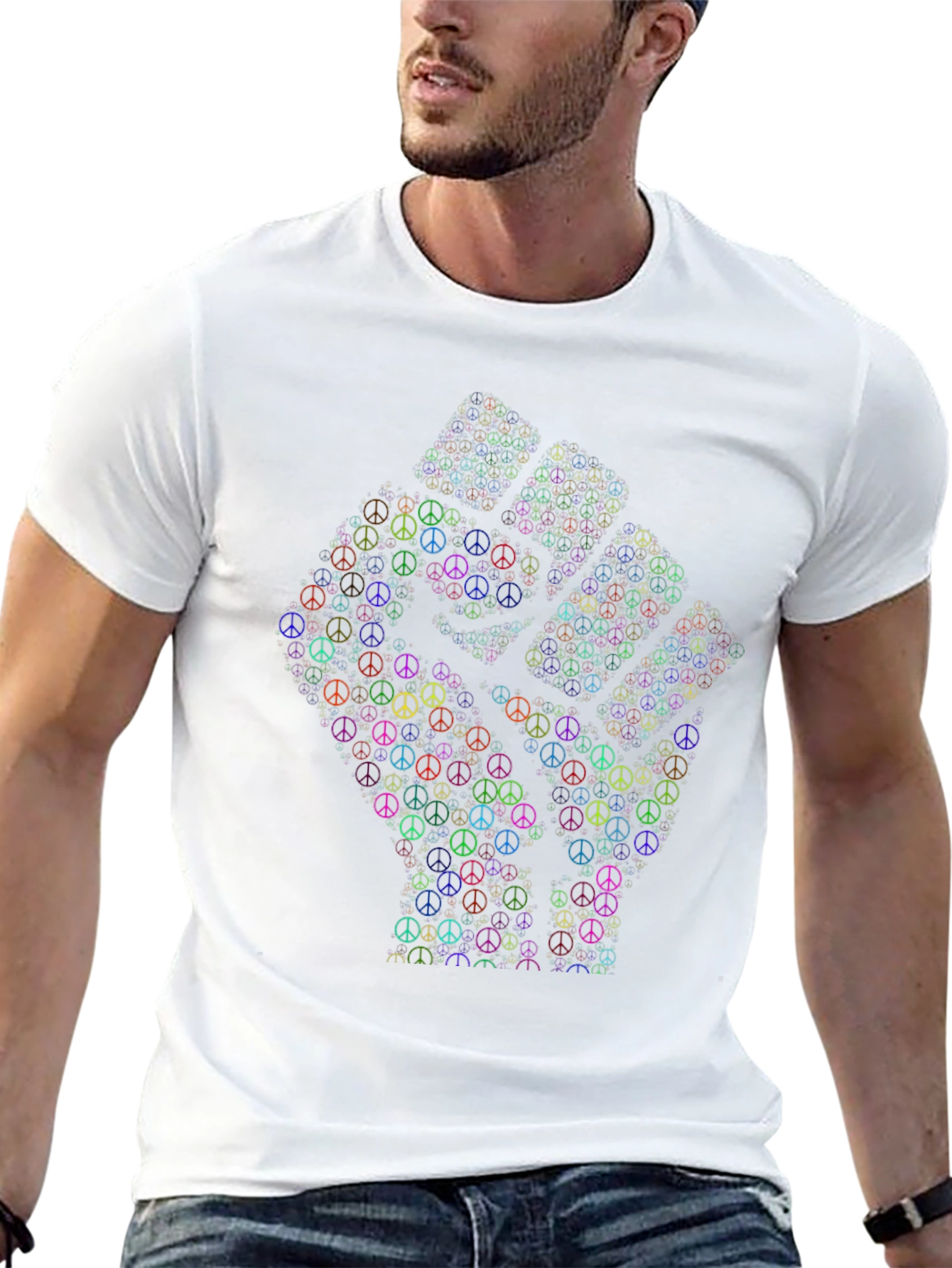 Peace Sign Fist Graphic T-Shirt