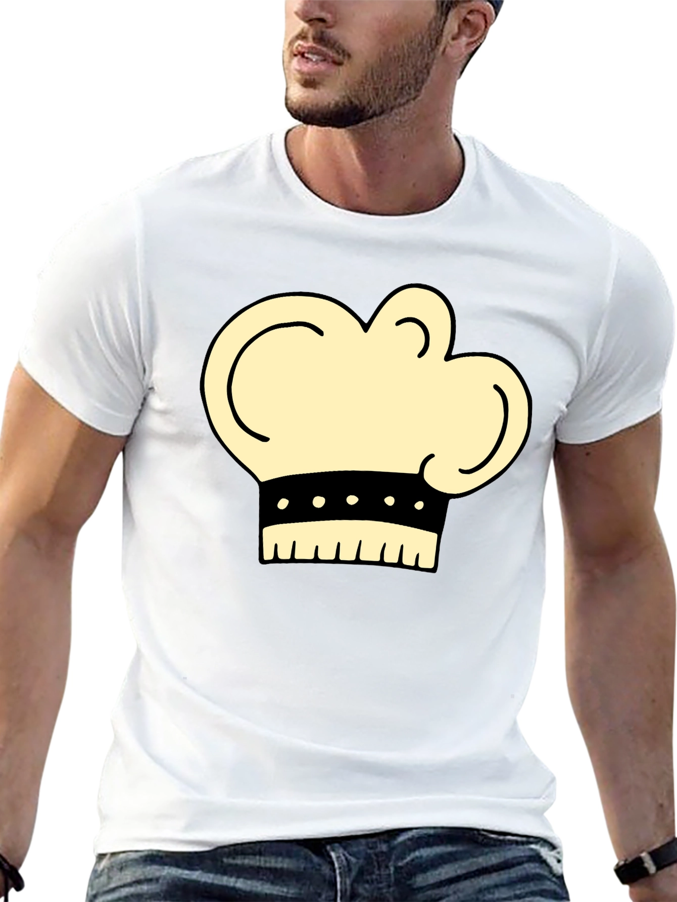 Chef Hat Graphic T-Shirt - Black Cotton Tee