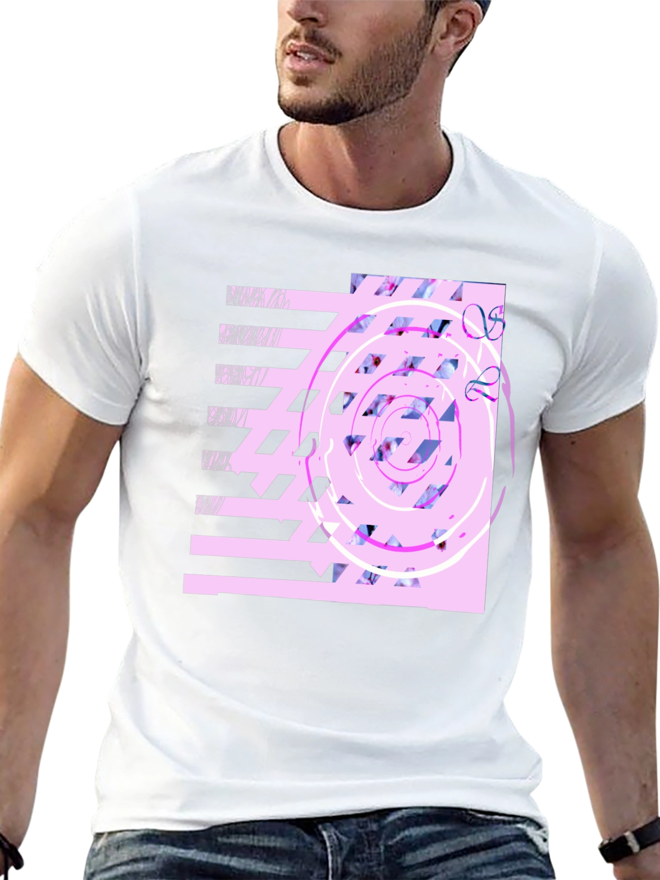 Abstract Graphic Print Black T-Shirt