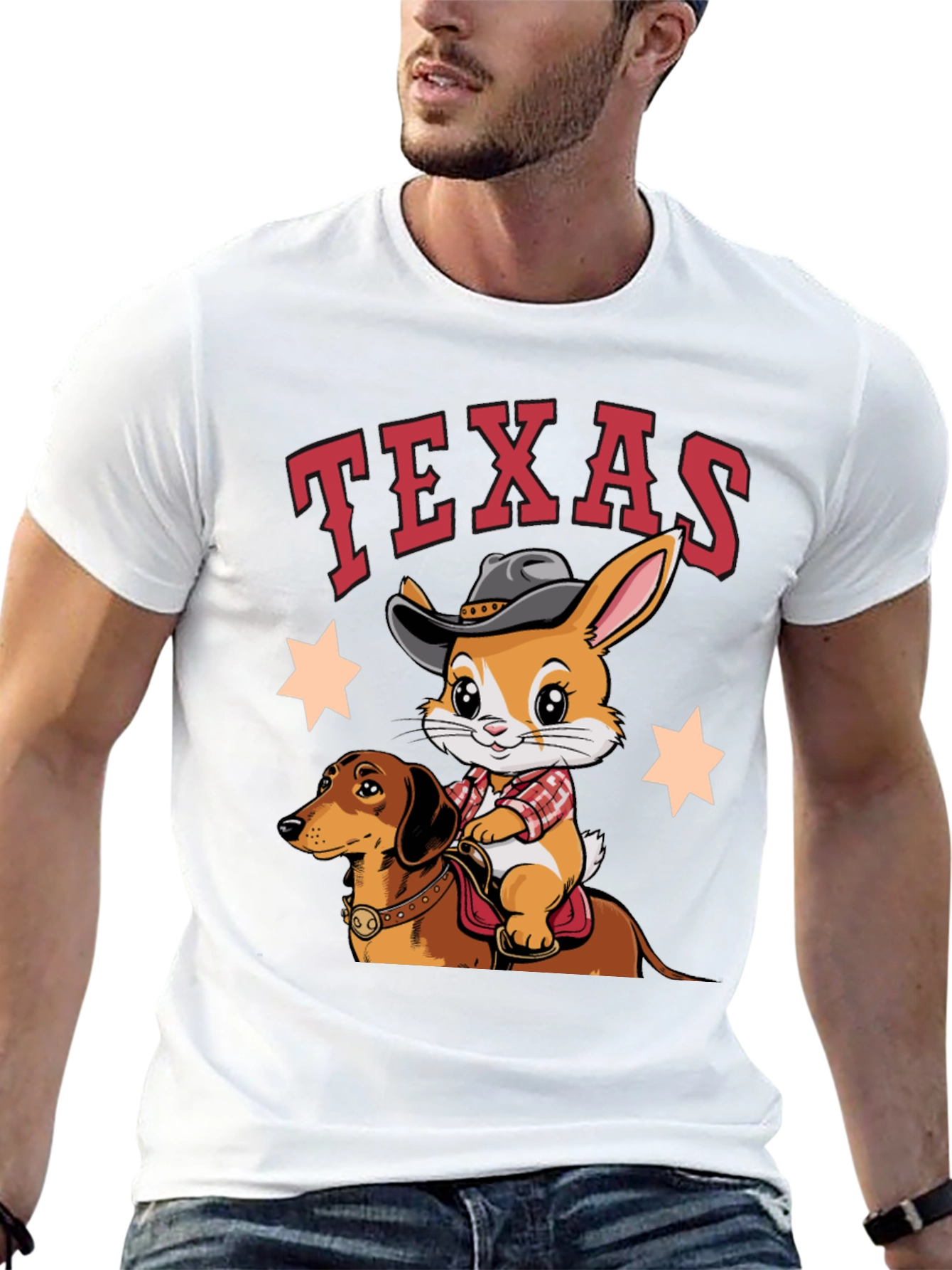Texas Cowboy Bunny & Dachshund T-Shirt