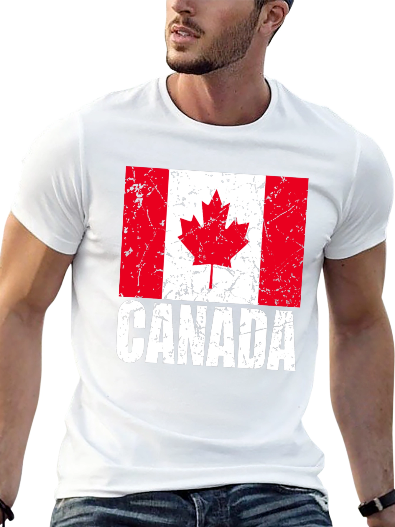 Canada Flag T-Shirt - Distressed Graphic Tee