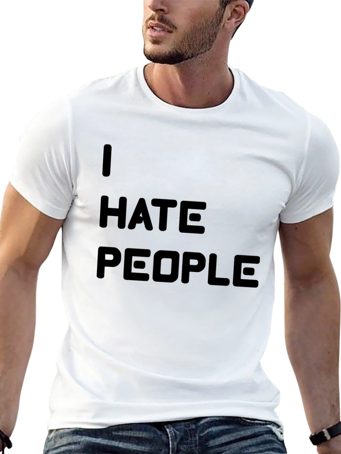 I HATE PEOPLE Graphic Tee - Black Novelty T-Shirt