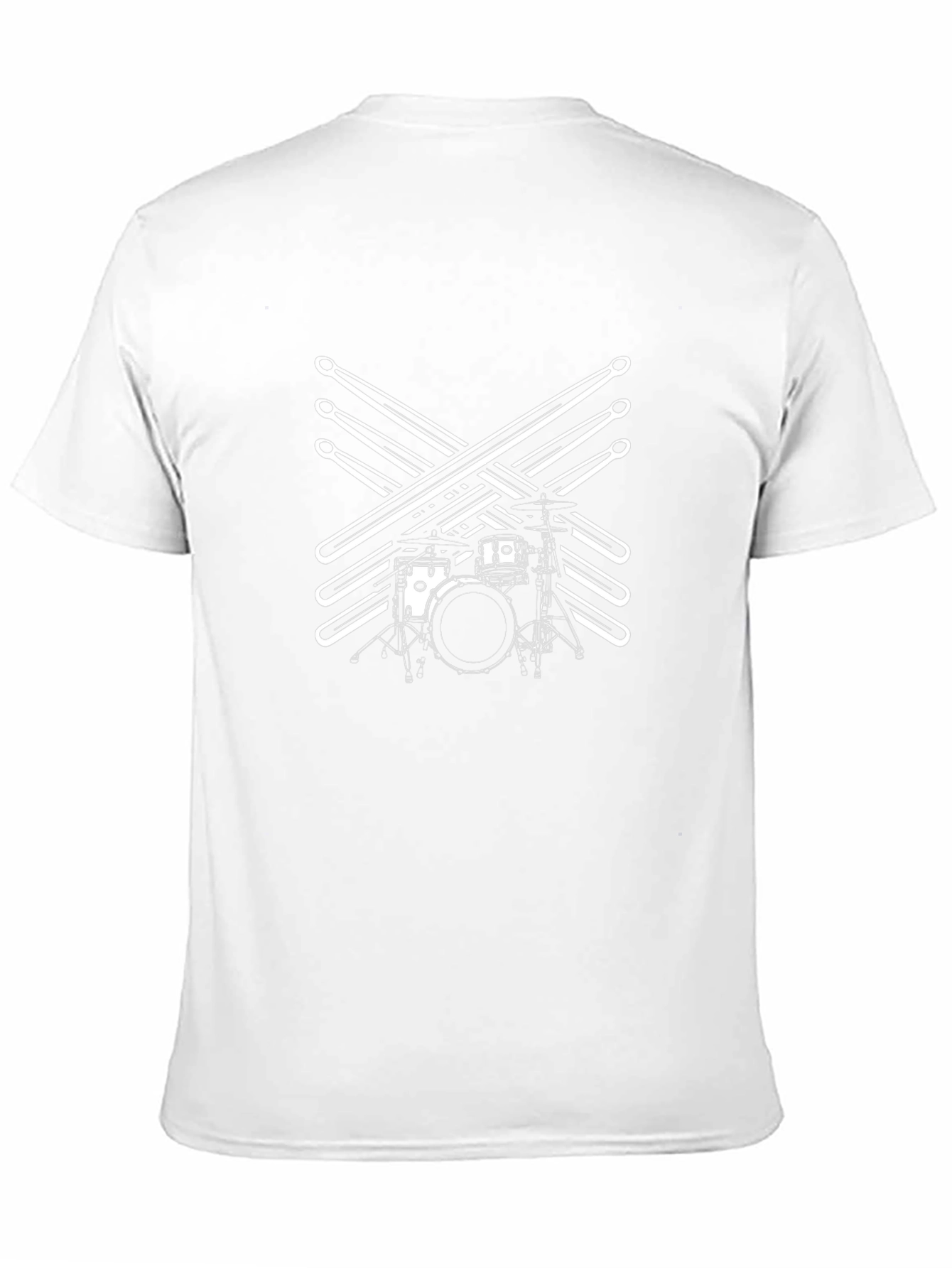 Drum Kit T-Shirt - Black Tee with Drumstick Design