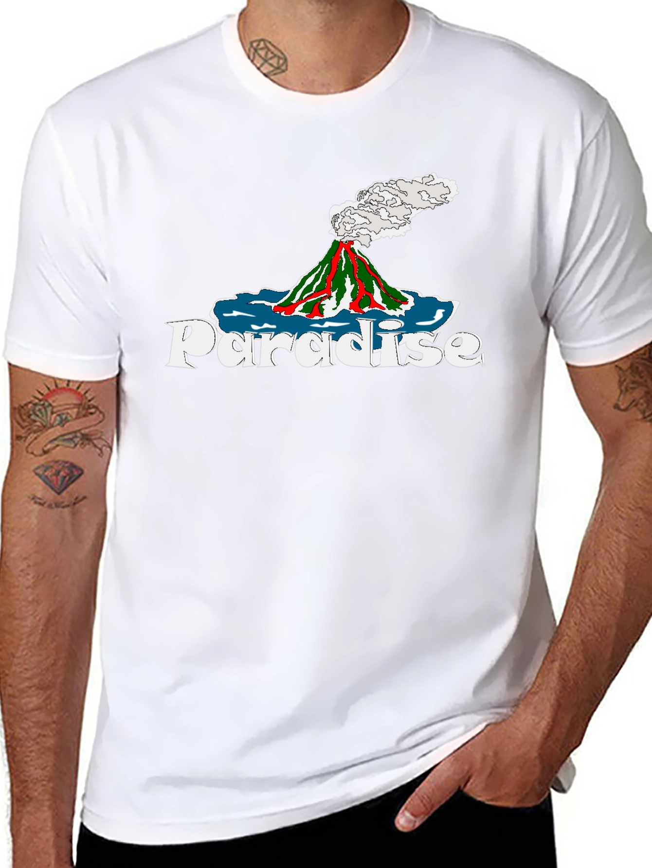 Paradise Volcano Graphic Tee - Island Style