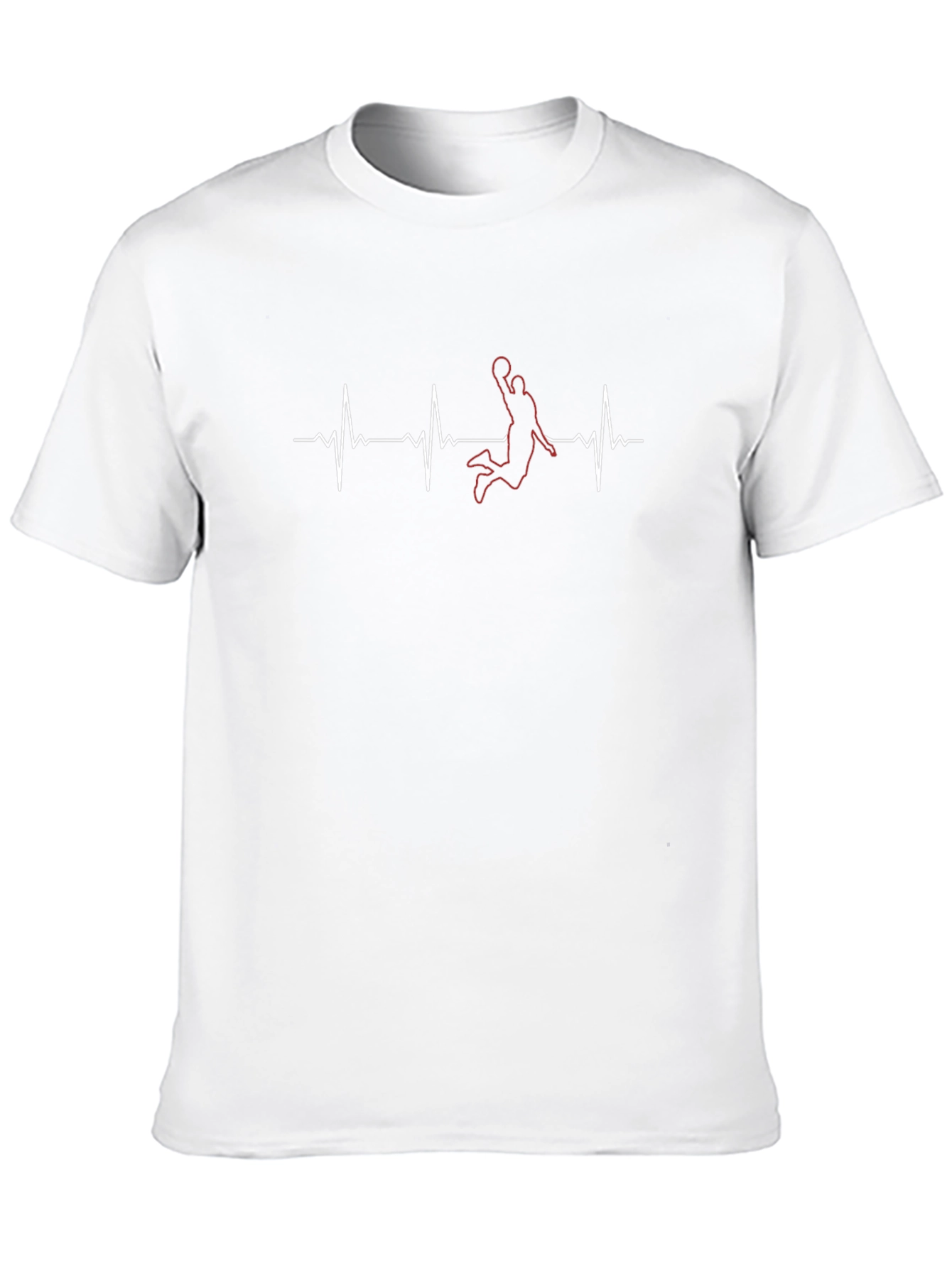 Basketball Heartbeat Graphic Tee - Black