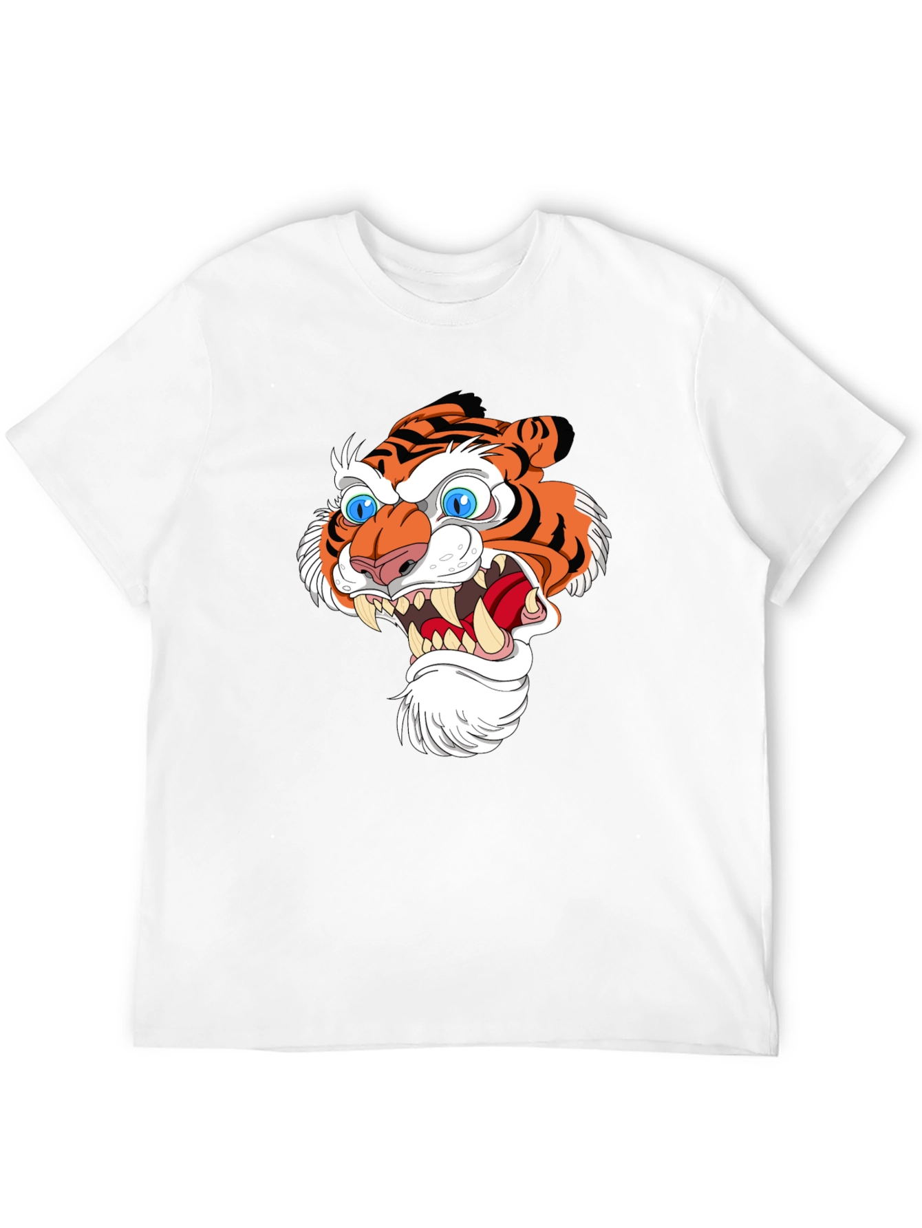 Tiger Head Graphic Print Black T-Shirt