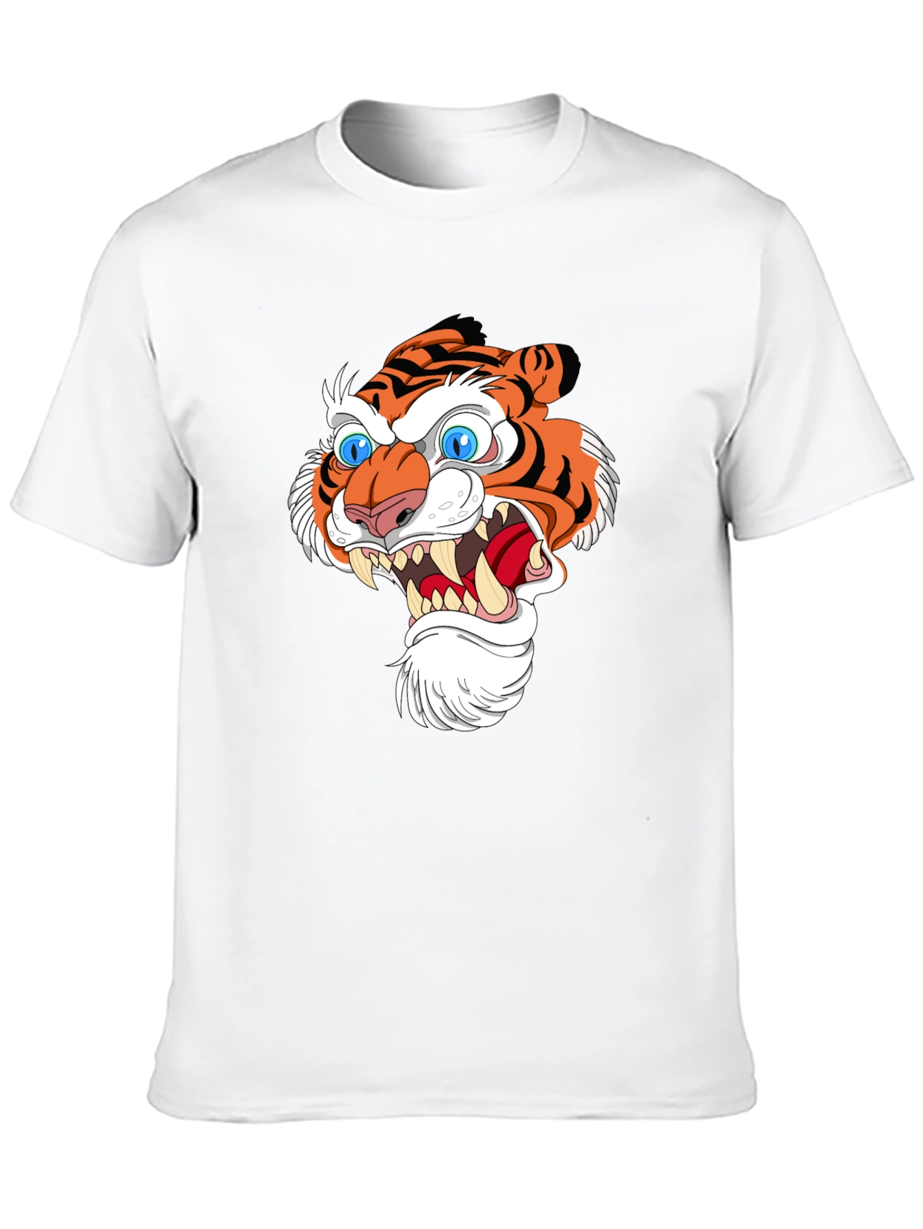 Tiger Head Graphic Print Black T-Shirt