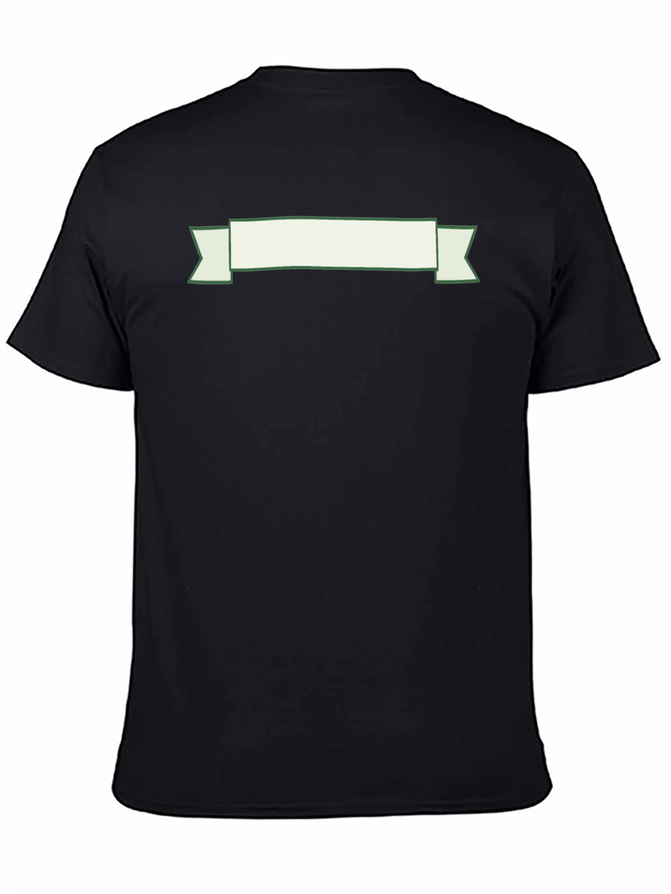 Black T-Shirt with Decorative Banner