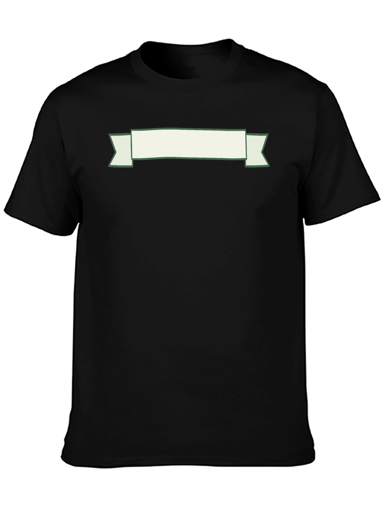 Black T-Shirt with Decorative Banner