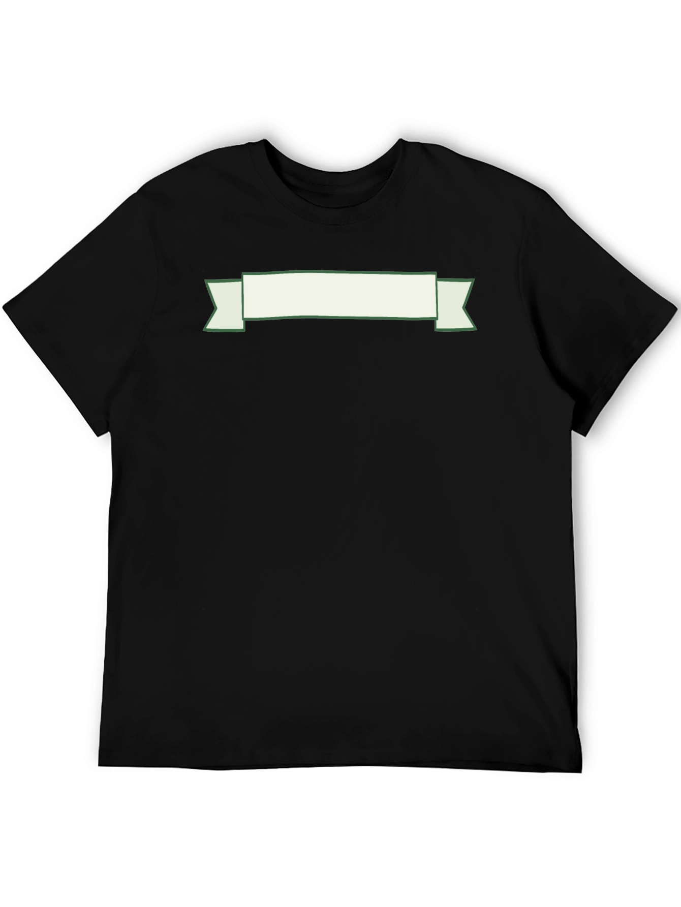 Black T-Shirt with Decorative Banner