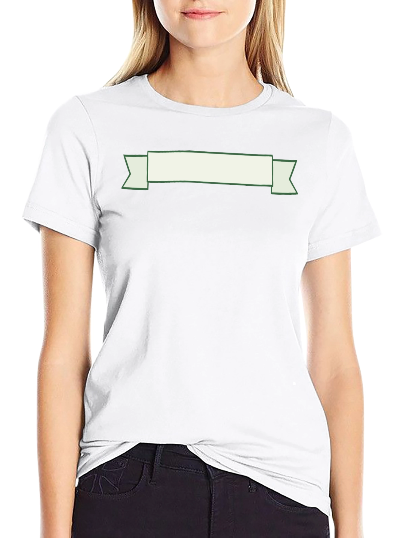 Black T-Shirt with Decorative Banner