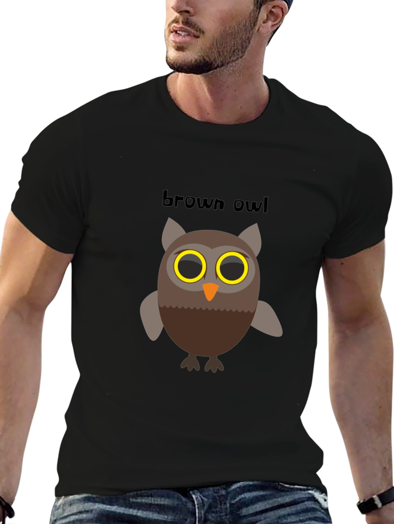 Brown Owl Graphic Tee - Mens Black T-Shirt
