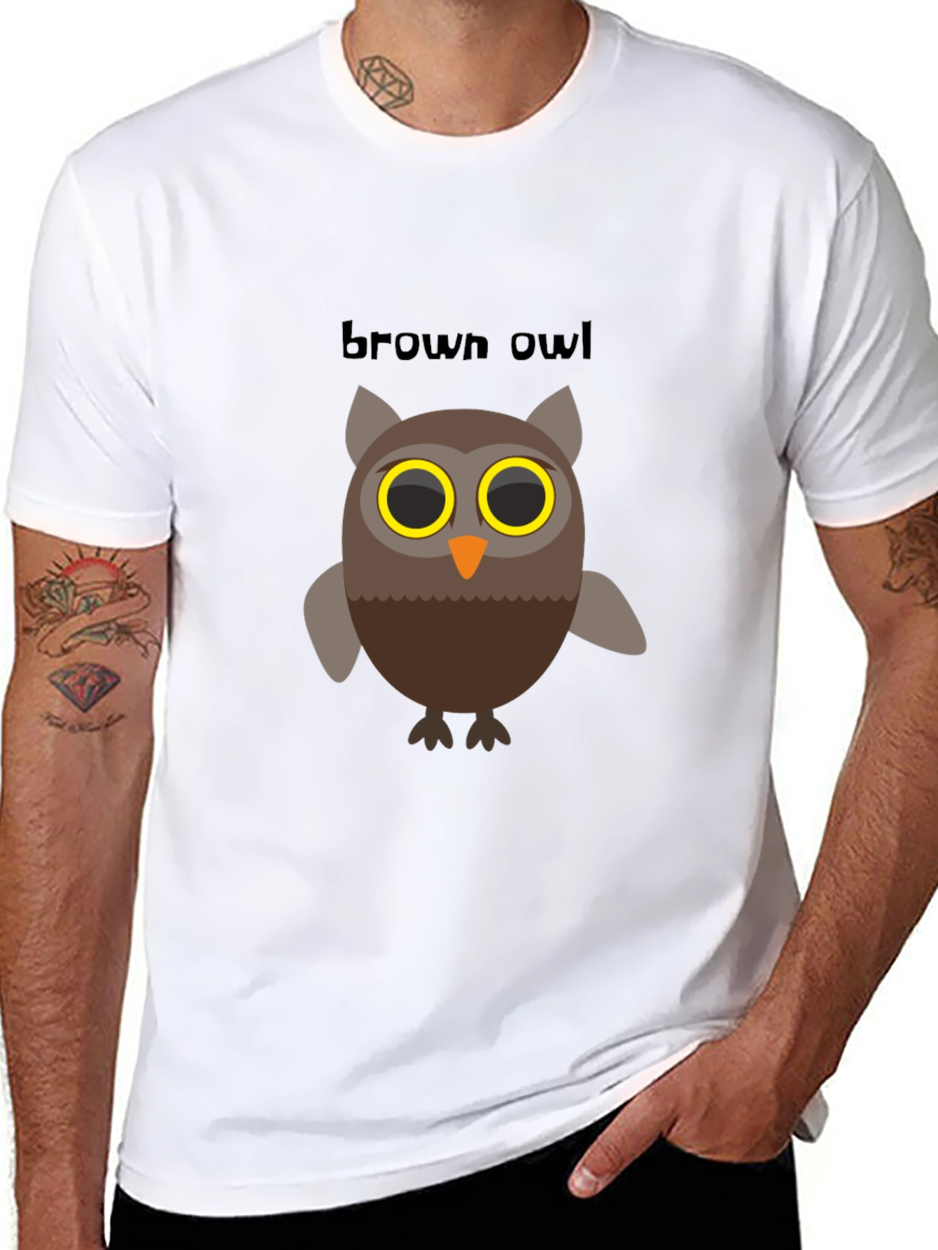 Brown Owl Graphic Tee - Mens Black T-Shirt