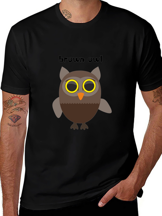 Brown Owl Graphic Tee - Mens Black T-Shirt