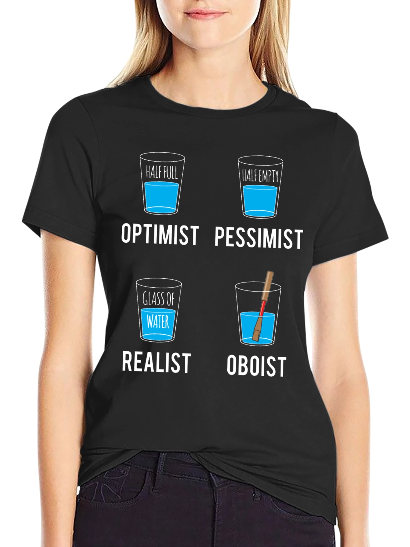 Optimist Pessimist Realist Oboist T-Shirt