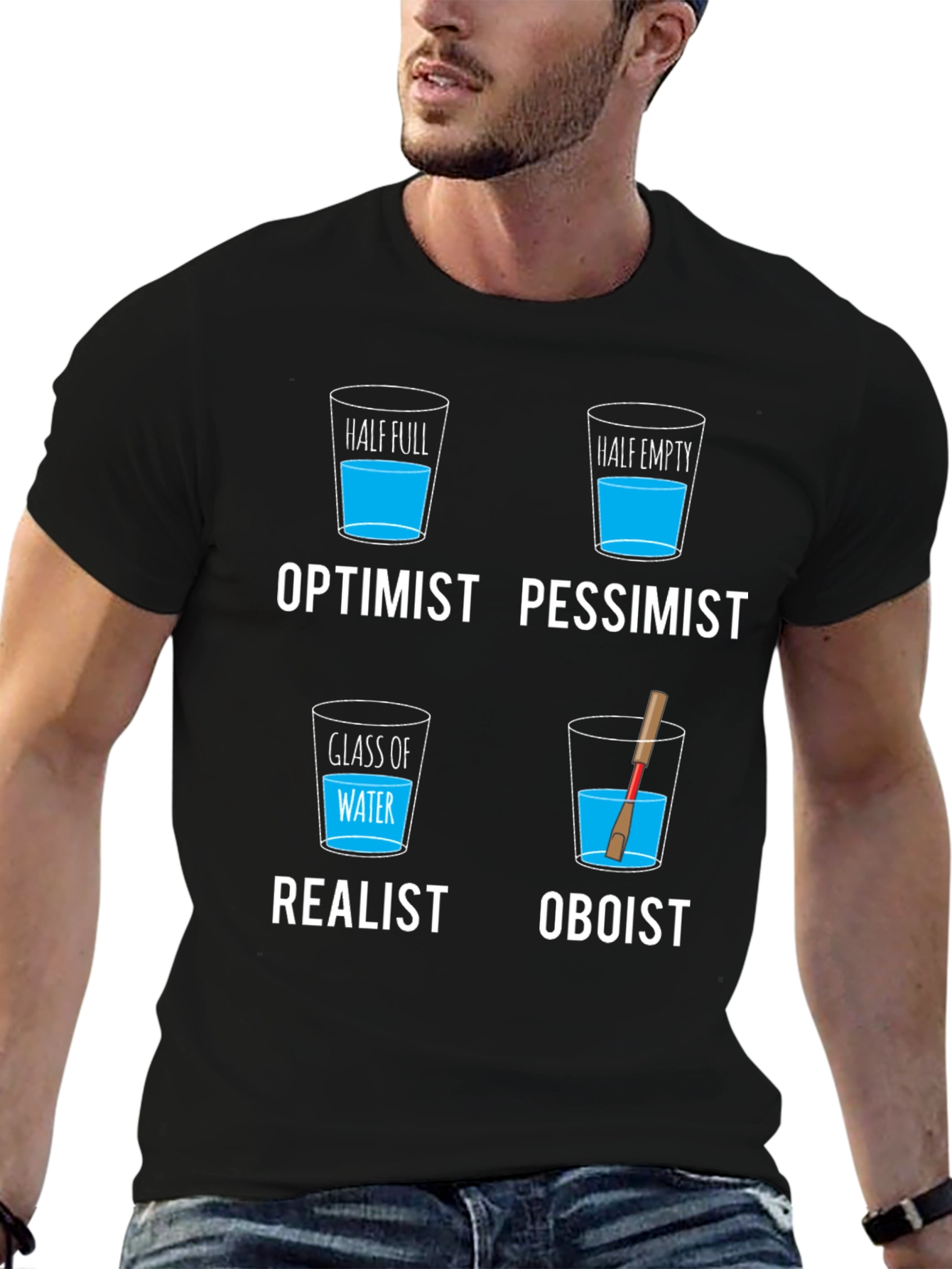 Optimist Pessimist Realist Oboist T-Shirt