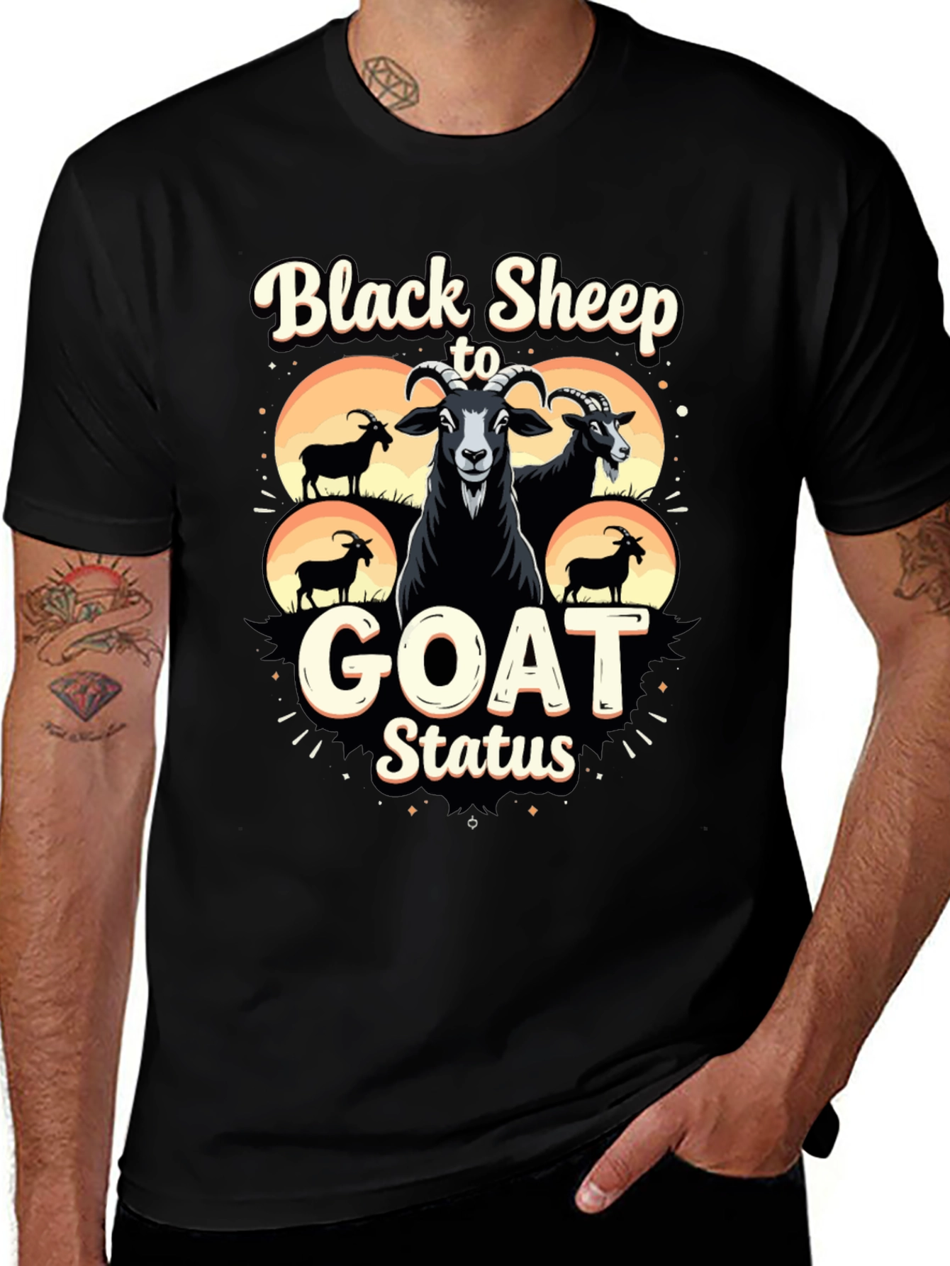 Black Sheep to Goat Status Graphic Tee