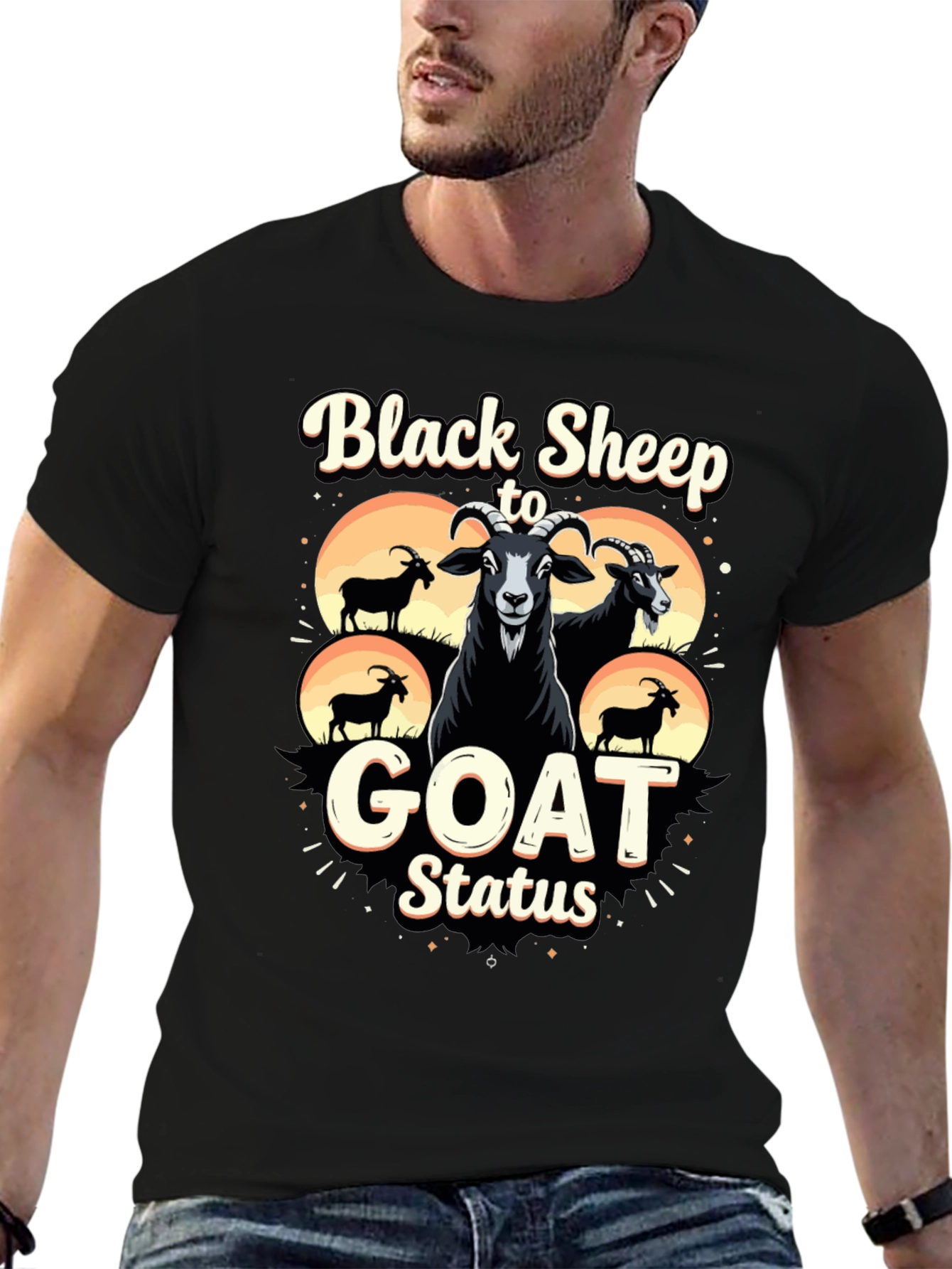 Black Sheep to Goat Status Graphic Tee