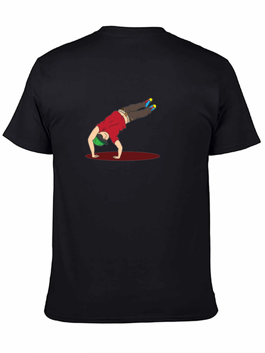 Handstand Artist Graphic Tee - Black Cotton Blend