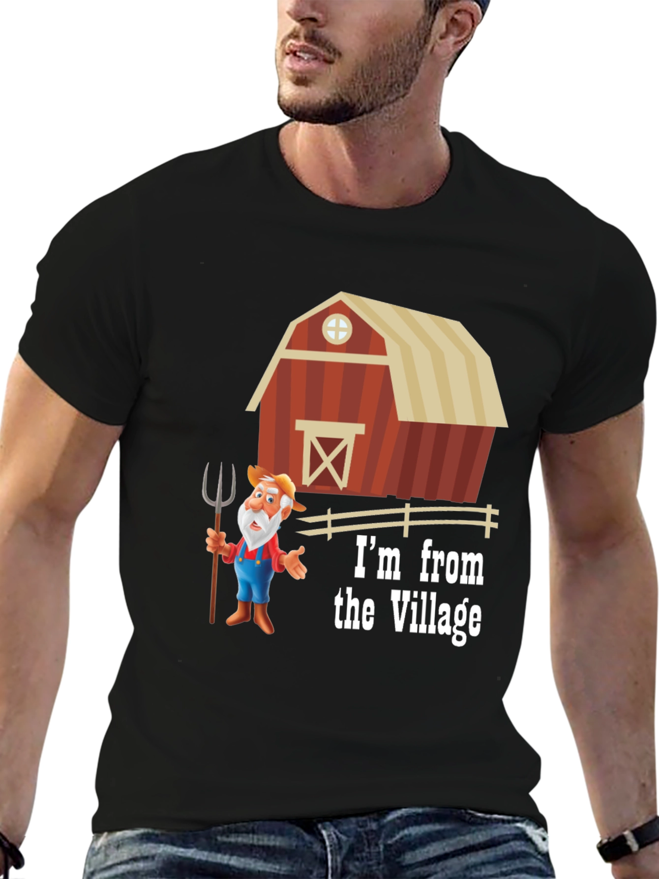 Village Cartoon Farmer T-Shirt