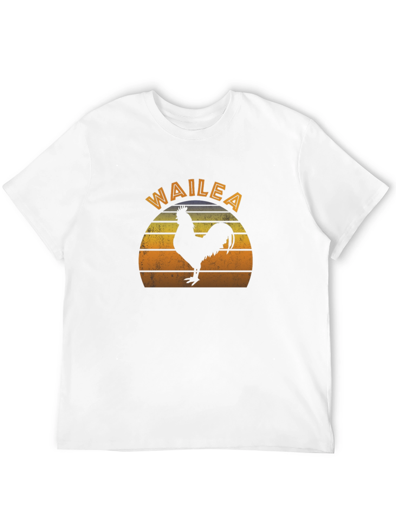 Wailea Rooster Graphic T-Shirt - Retro Sunset Design