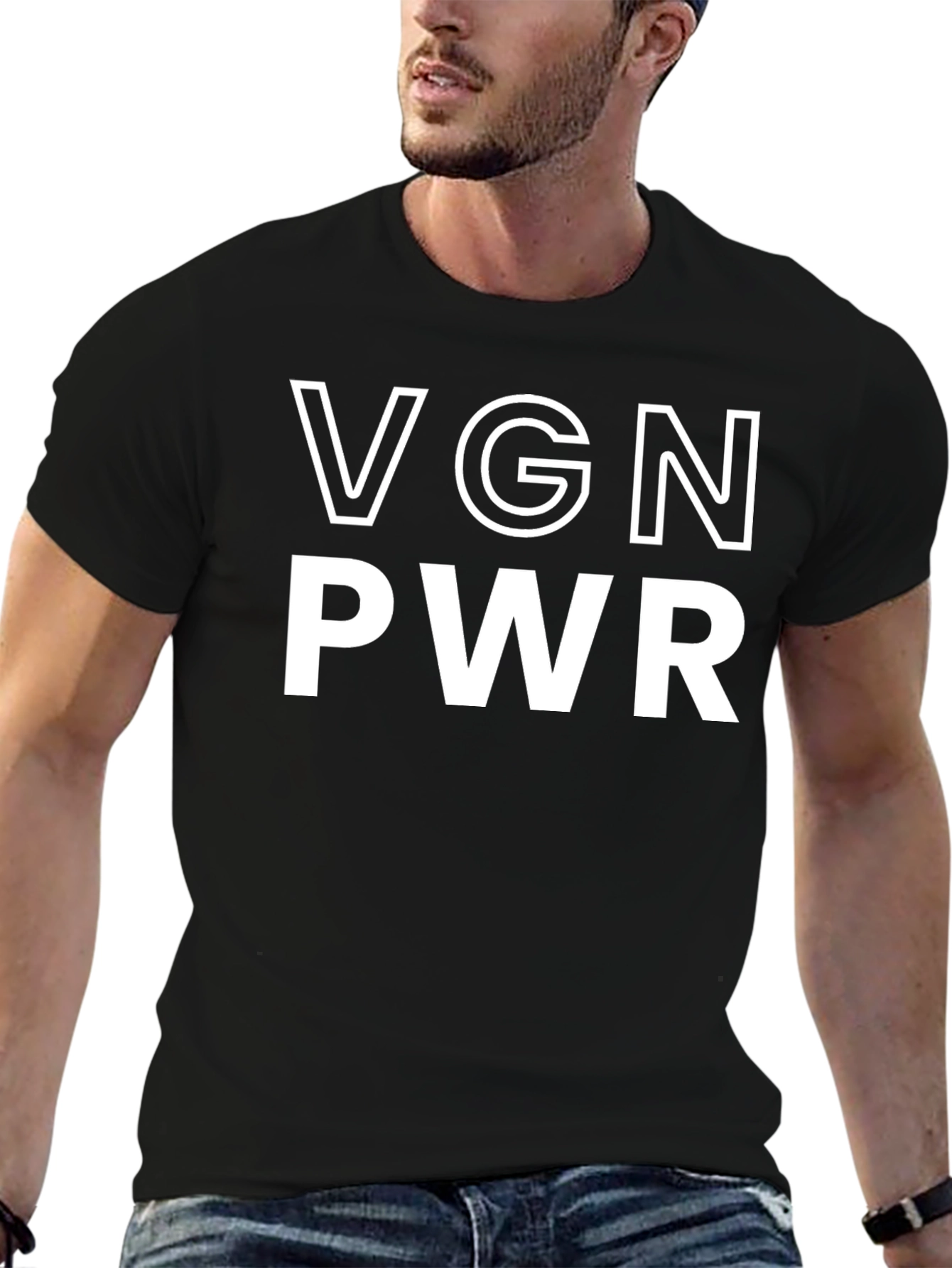 VGN PWR Black T-Shirt - Vegan Power Tee
