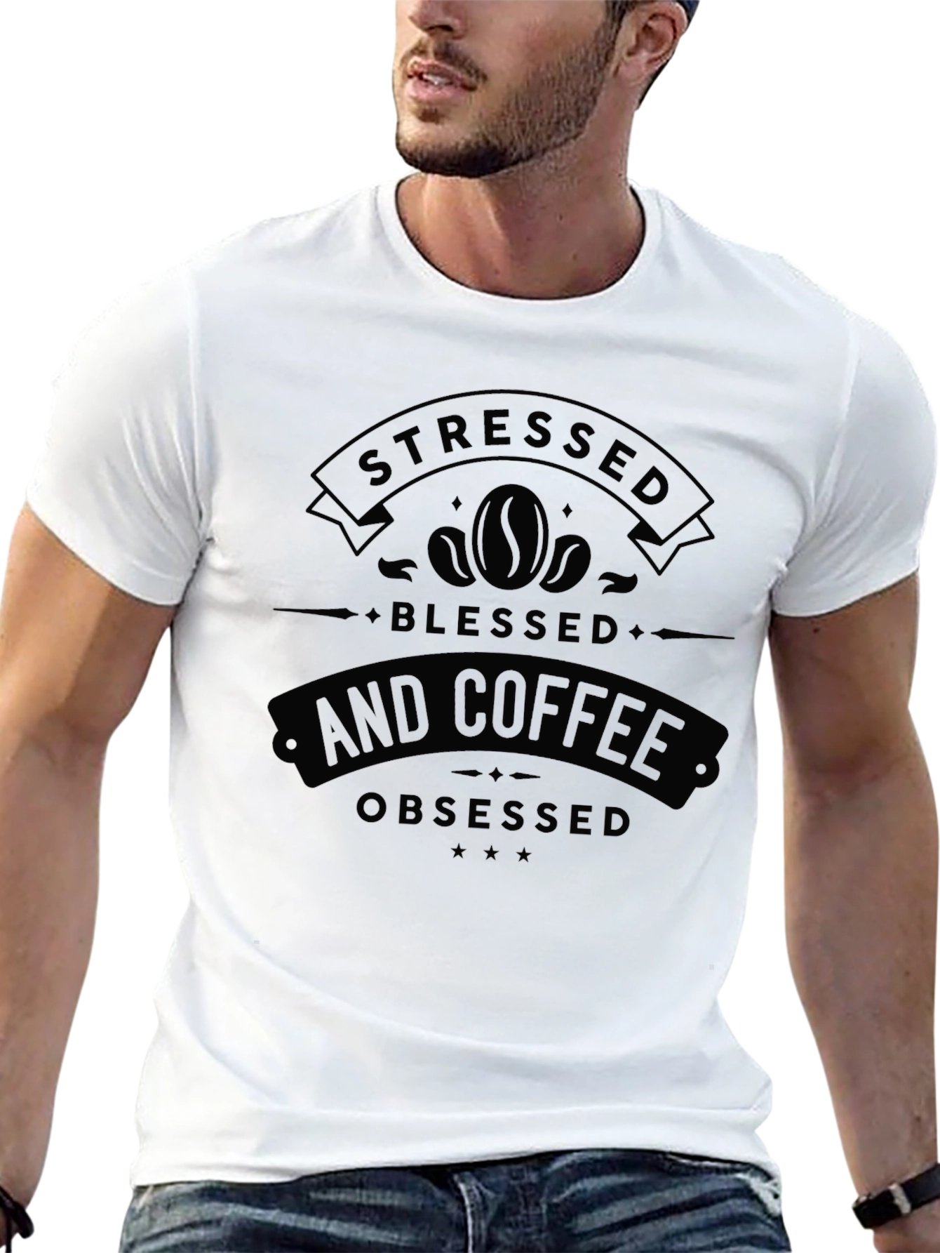 Stressed Blessed Coffee Obsessed Graphic Tee