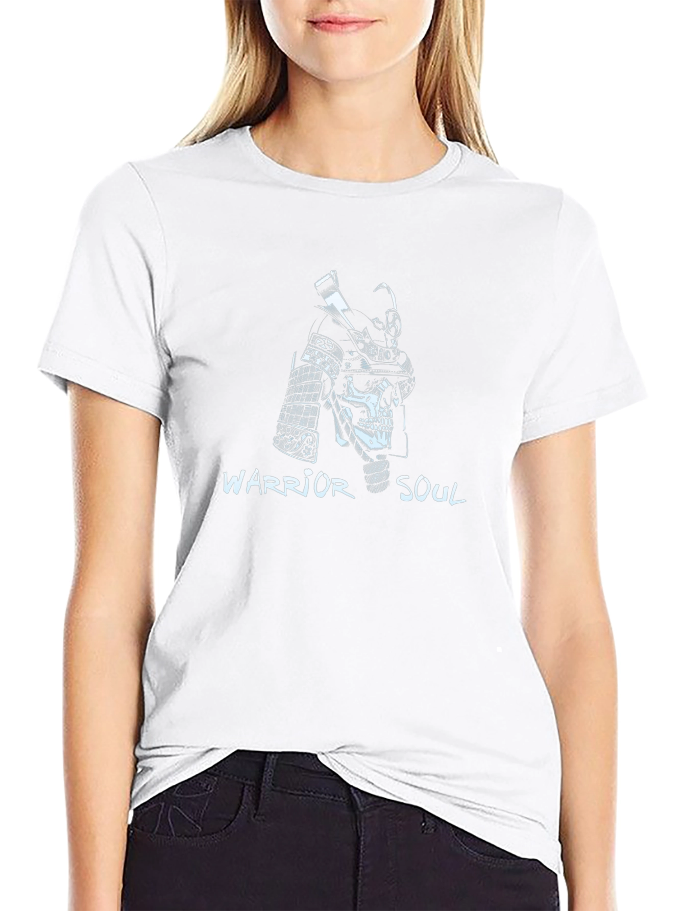Warrior Soul Samurai Skull Graphic Black T-Shirt