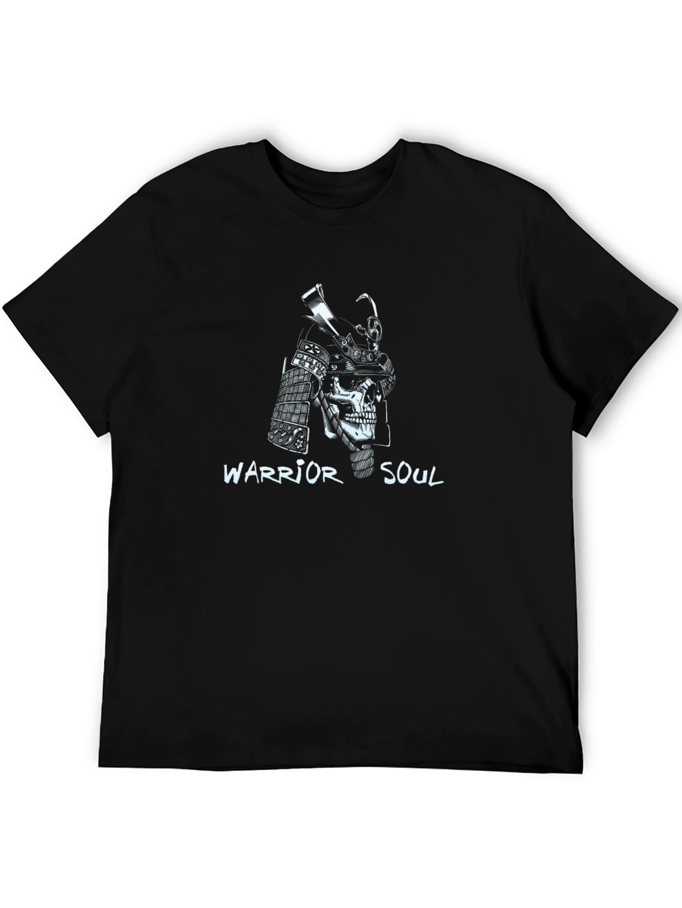 Warrior Soul Samurai Skull Graphic Black T-Shirt