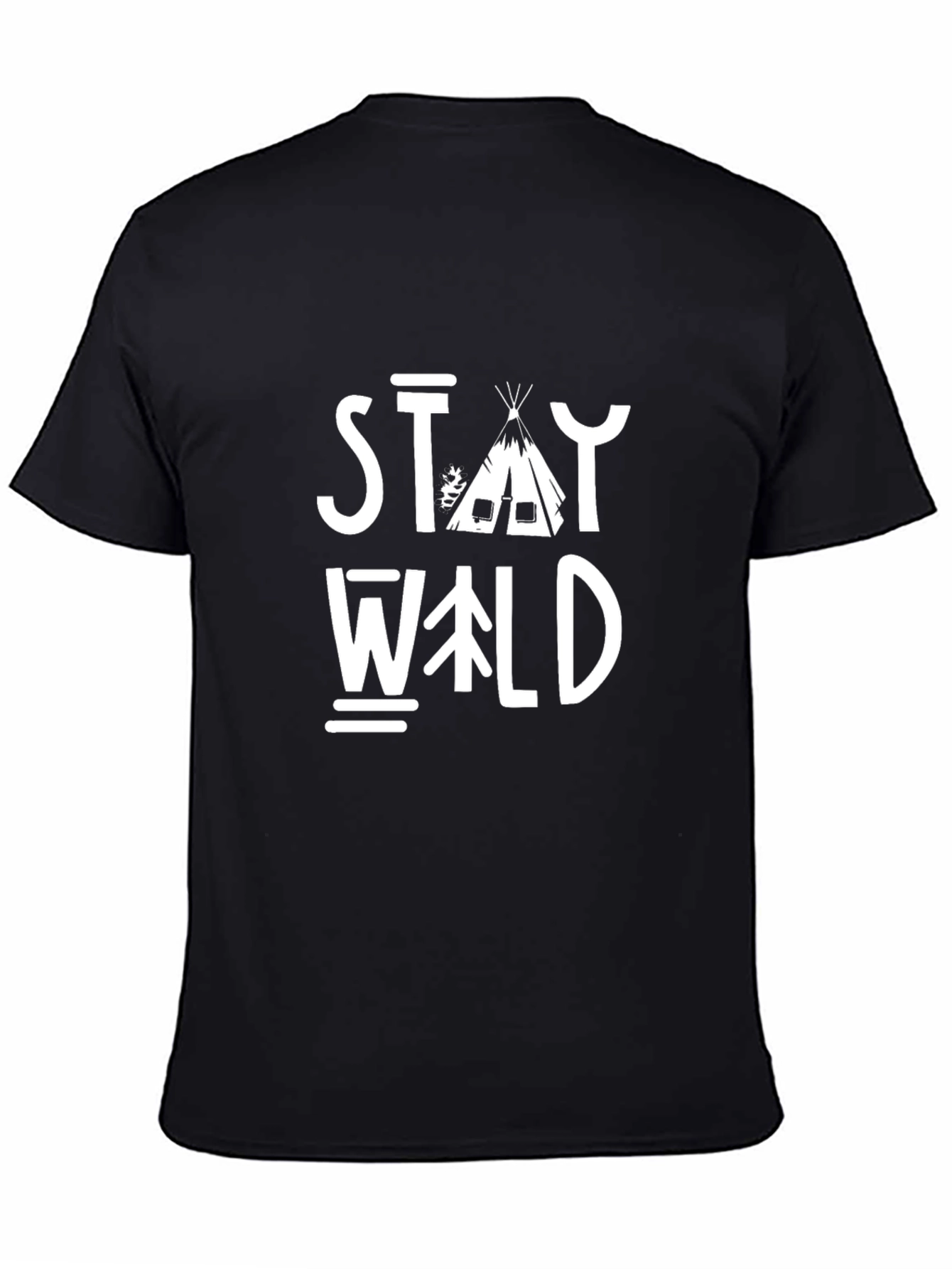 Stay Wild Graphic Tee - Black Cotton T-Shirt