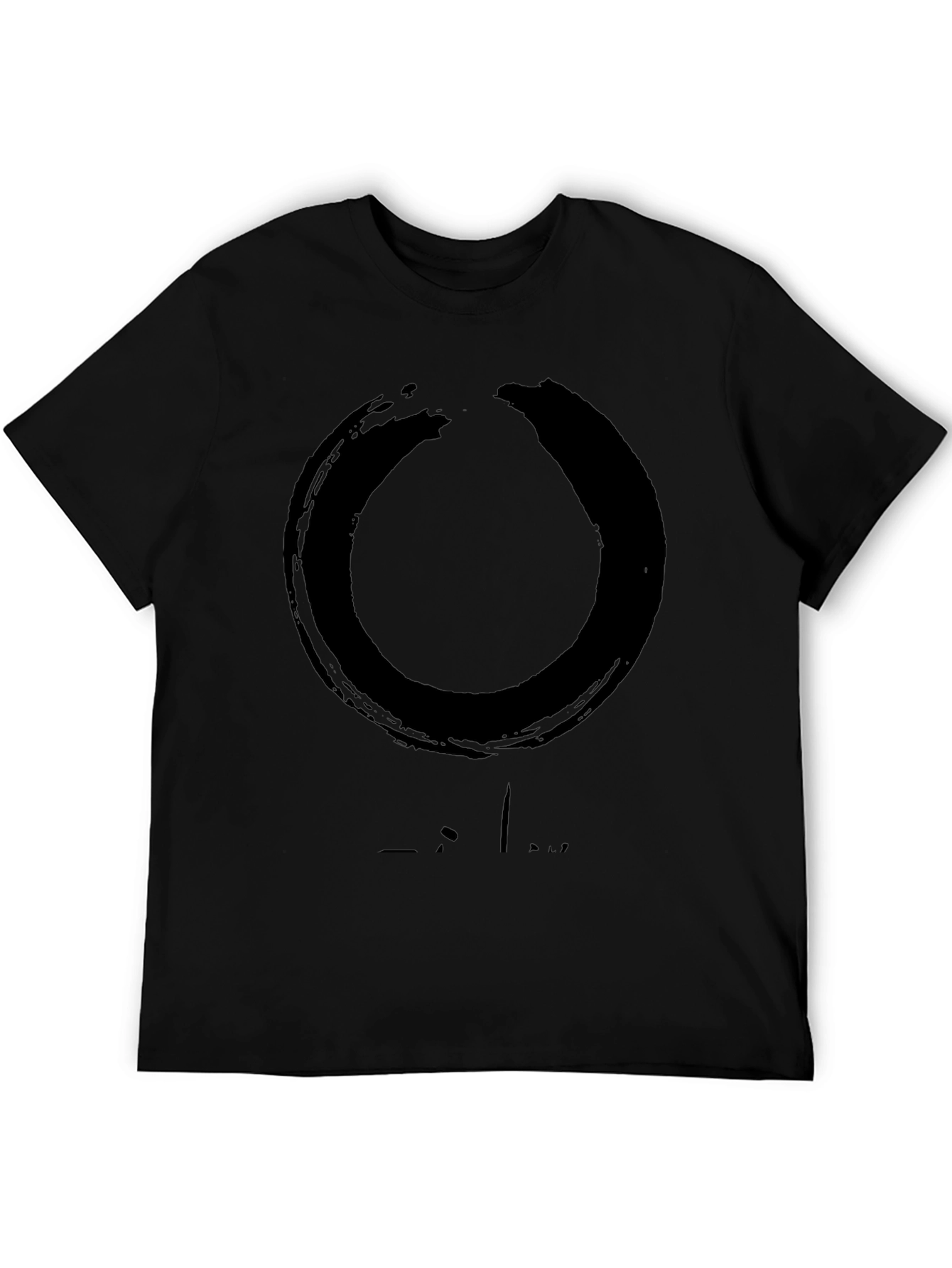 Enso Circle Graphic T-Shirt - Casual Black Tee