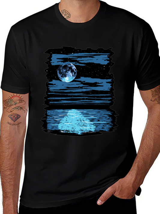 Moonlit Water Graphic Tee - Black