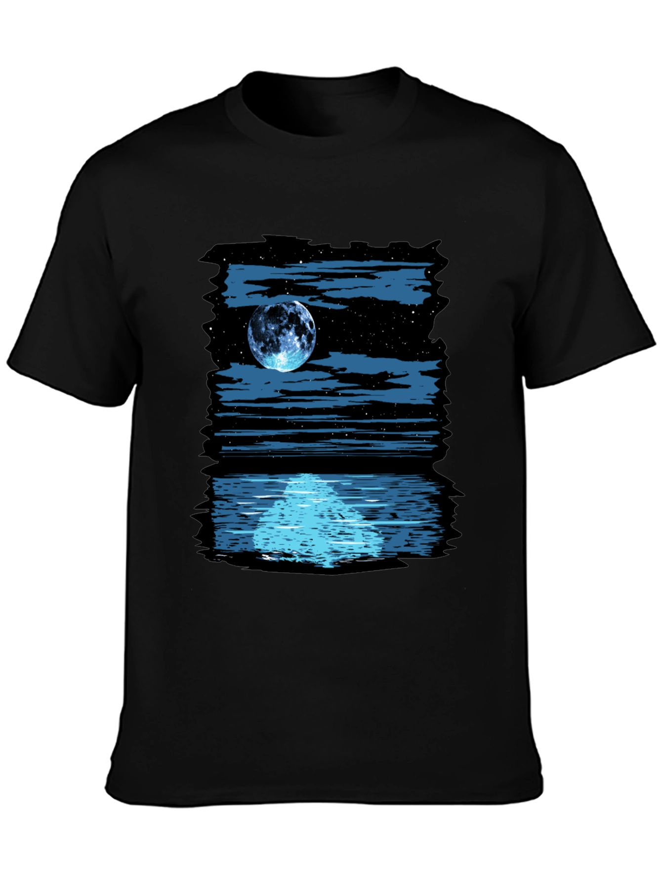 Moonlit Water Graphic Tee - Black