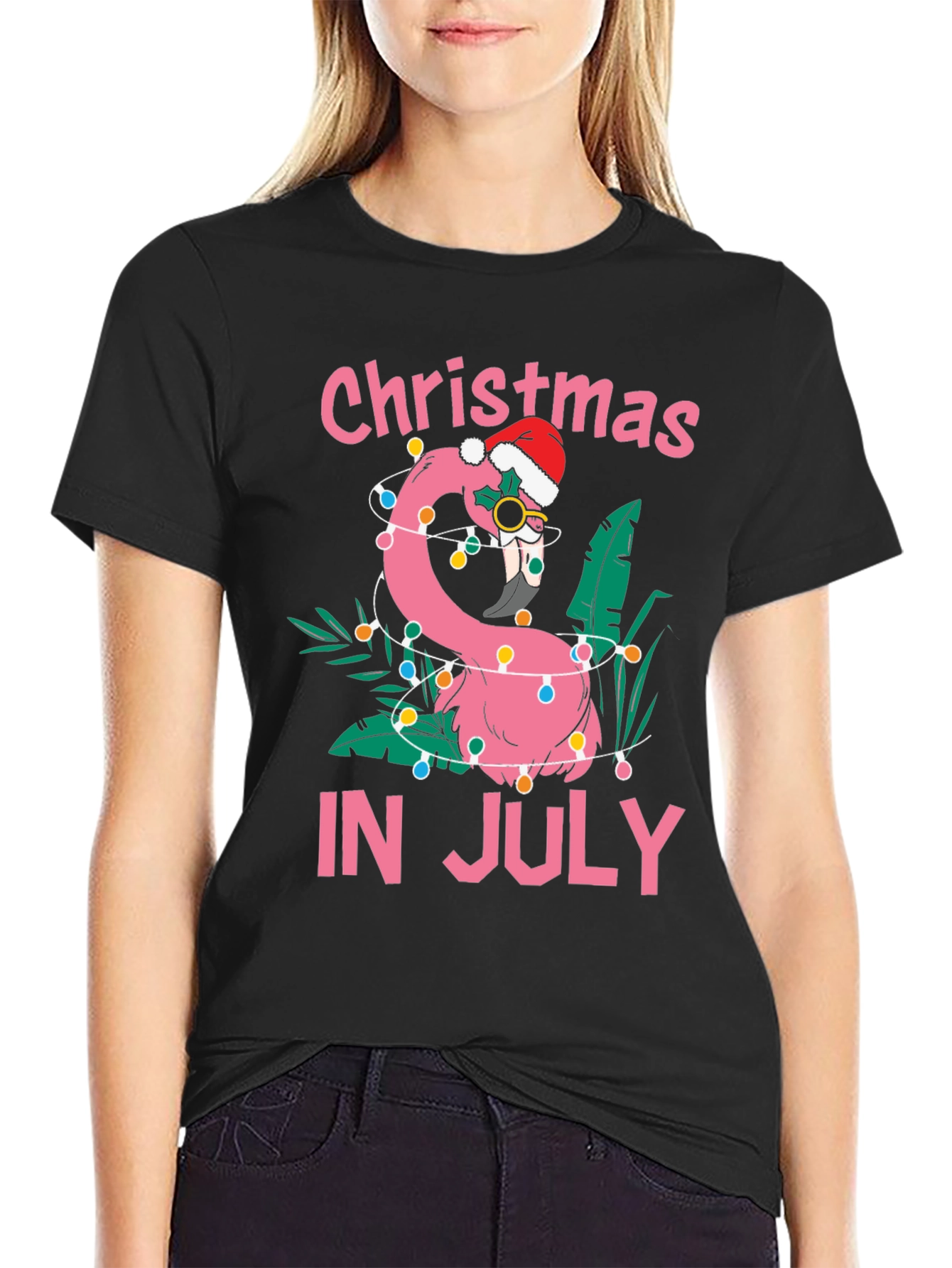 Christmas in July Flamingo T-Shirt