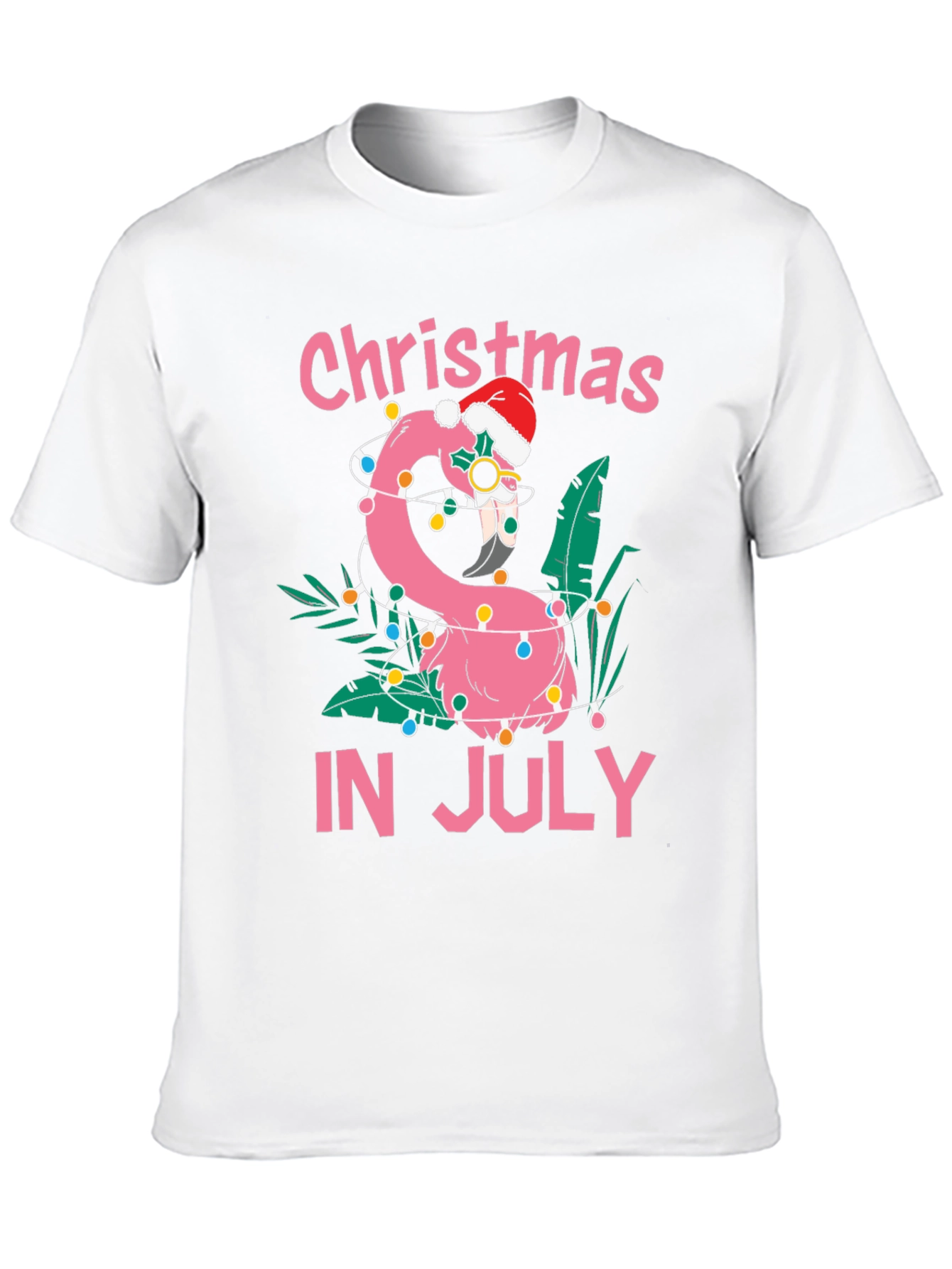 Christmas in July Flamingo T-Shirt