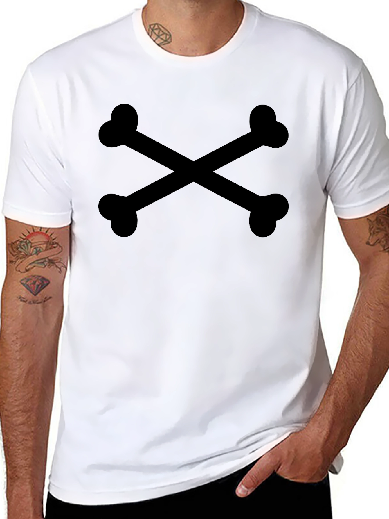 Crossbones Graphic Tee - Black Casual Shirt