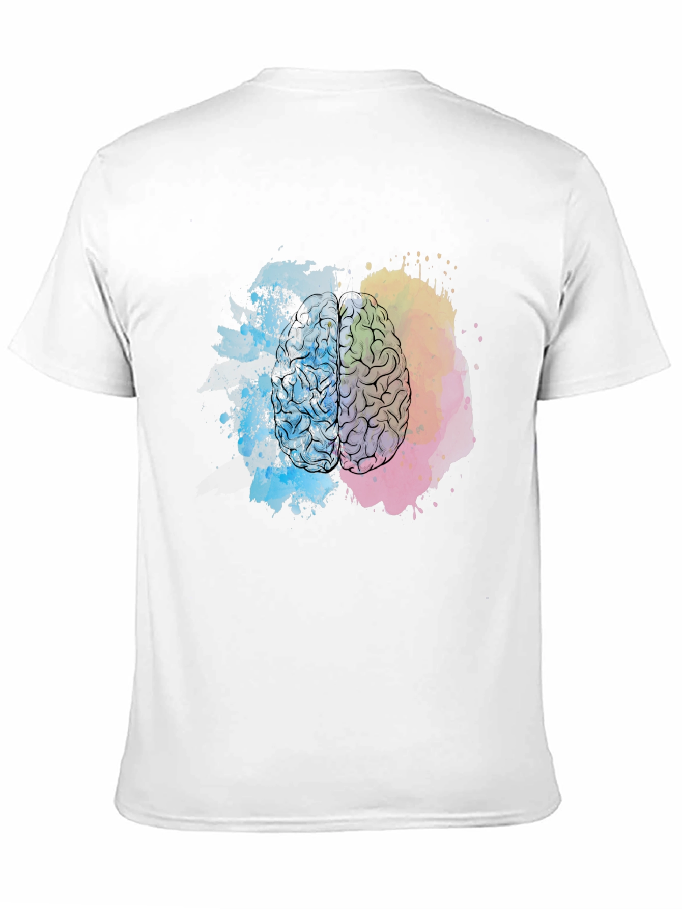 Brain Art Print Black T-Shirt
