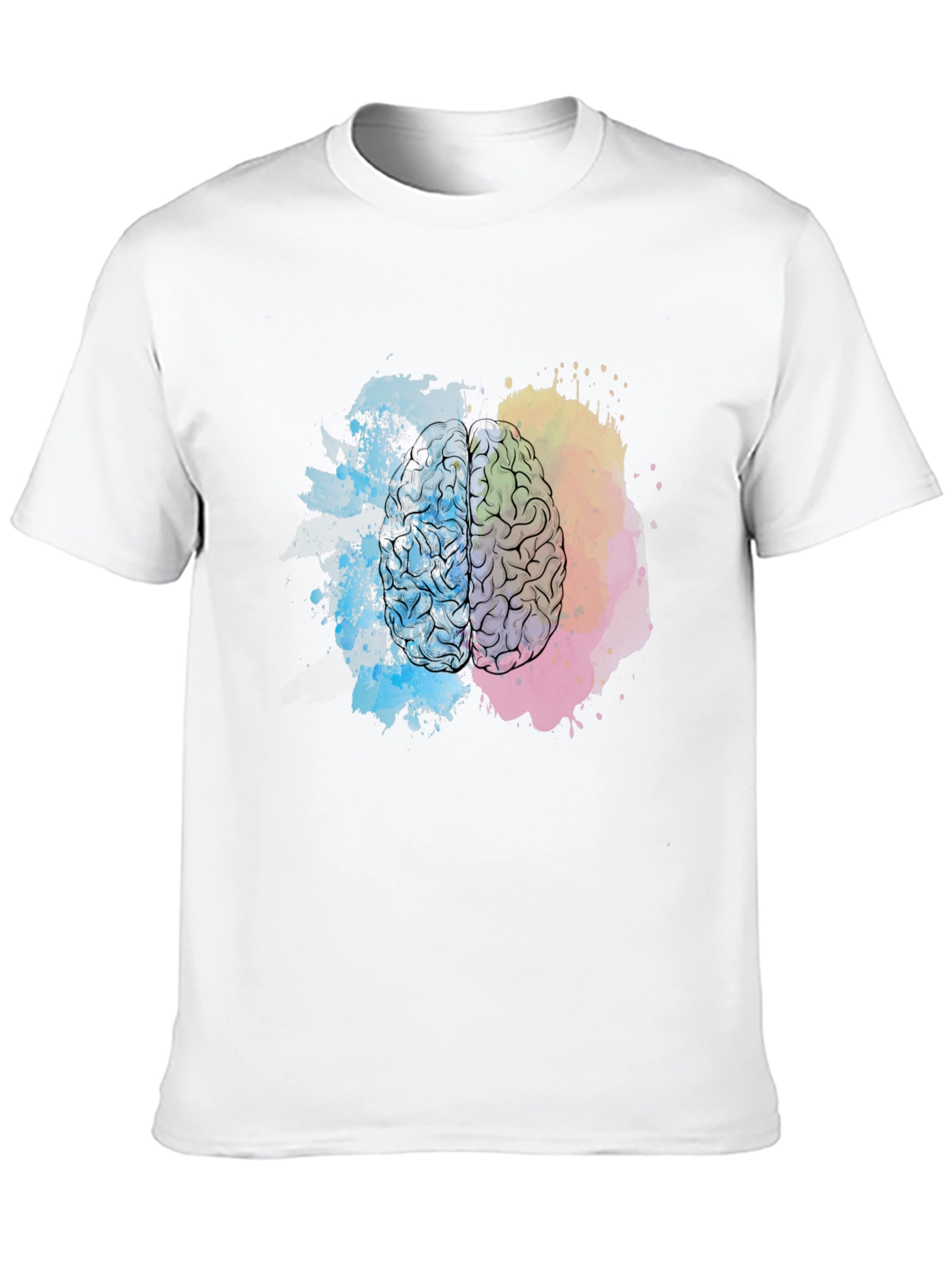Brain Art Print Black T-Shirt
