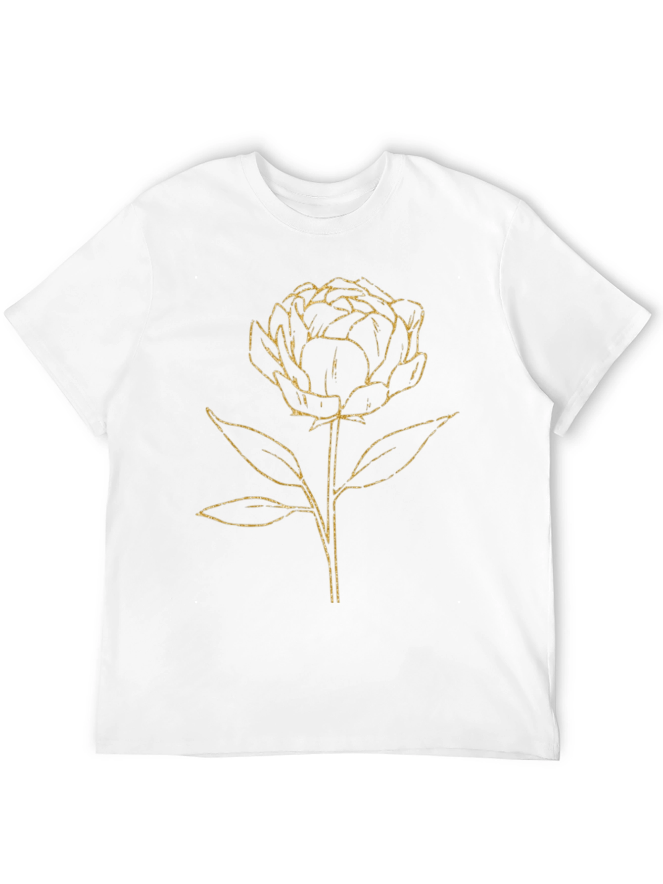 Floral Graphic Tee - Gold Flower on Black