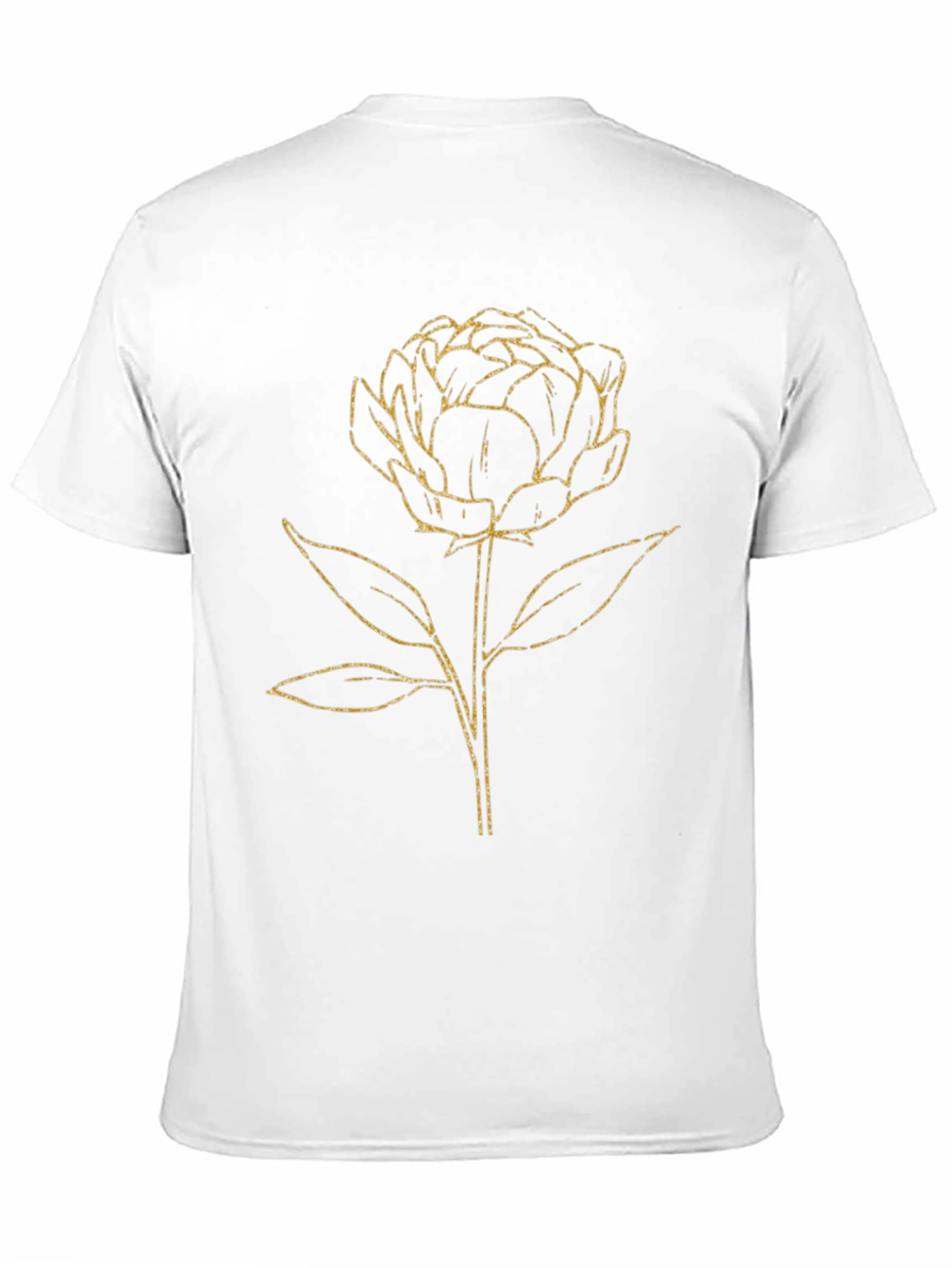 Floral Graphic Tee - Gold Flower on Black