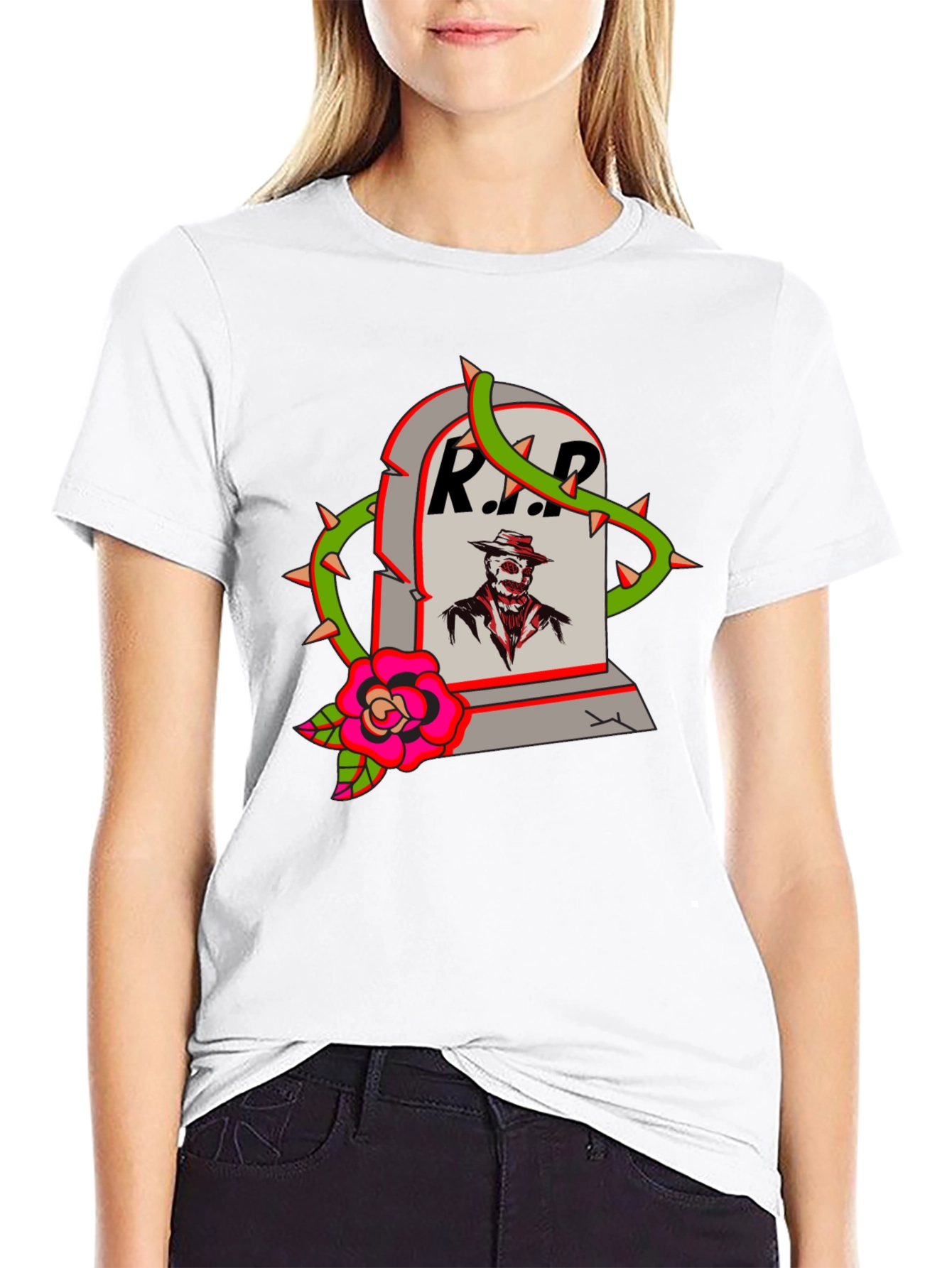 RIP Tombstone Graphic T-Shirt - Spooky Streetwear
