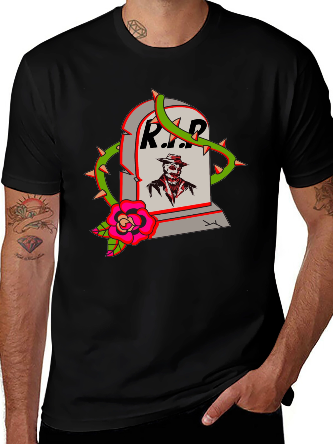 RIP Tombstone Graphic T-Shirt - Spooky Streetwear