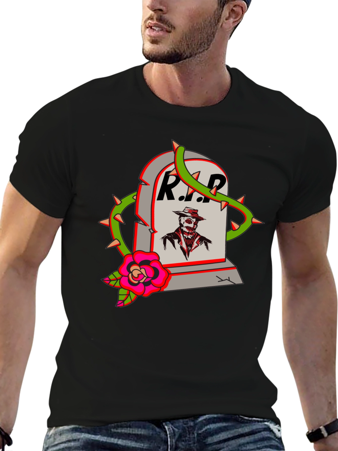 RIP Tombstone Graphic T-Shirt - Spooky Streetwear