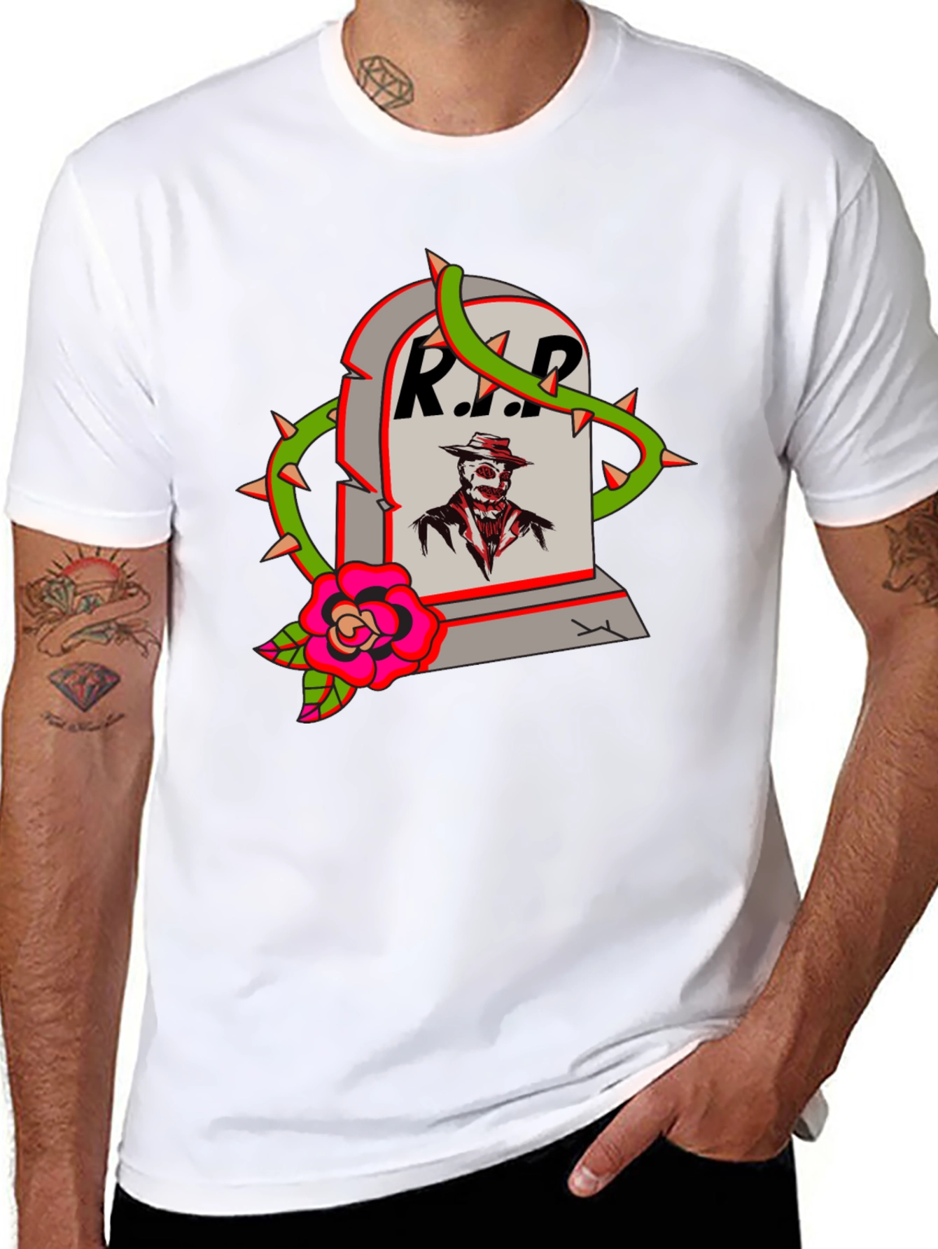 RIP Tombstone Graphic T-Shirt - Spooky Streetwear