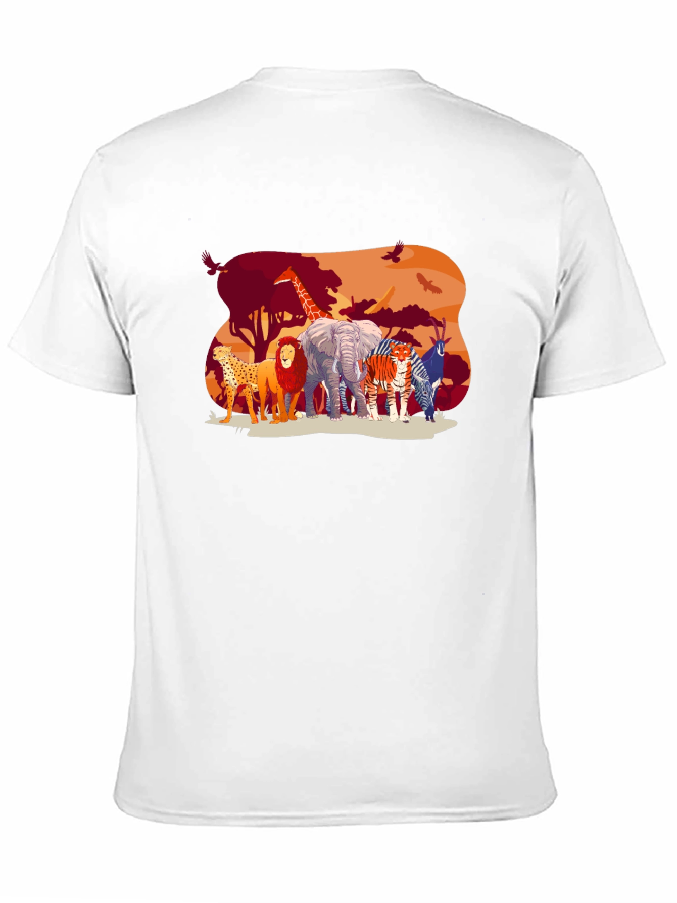 Wildlife Safari Graphic Tee - Black Cotton T-Shirt