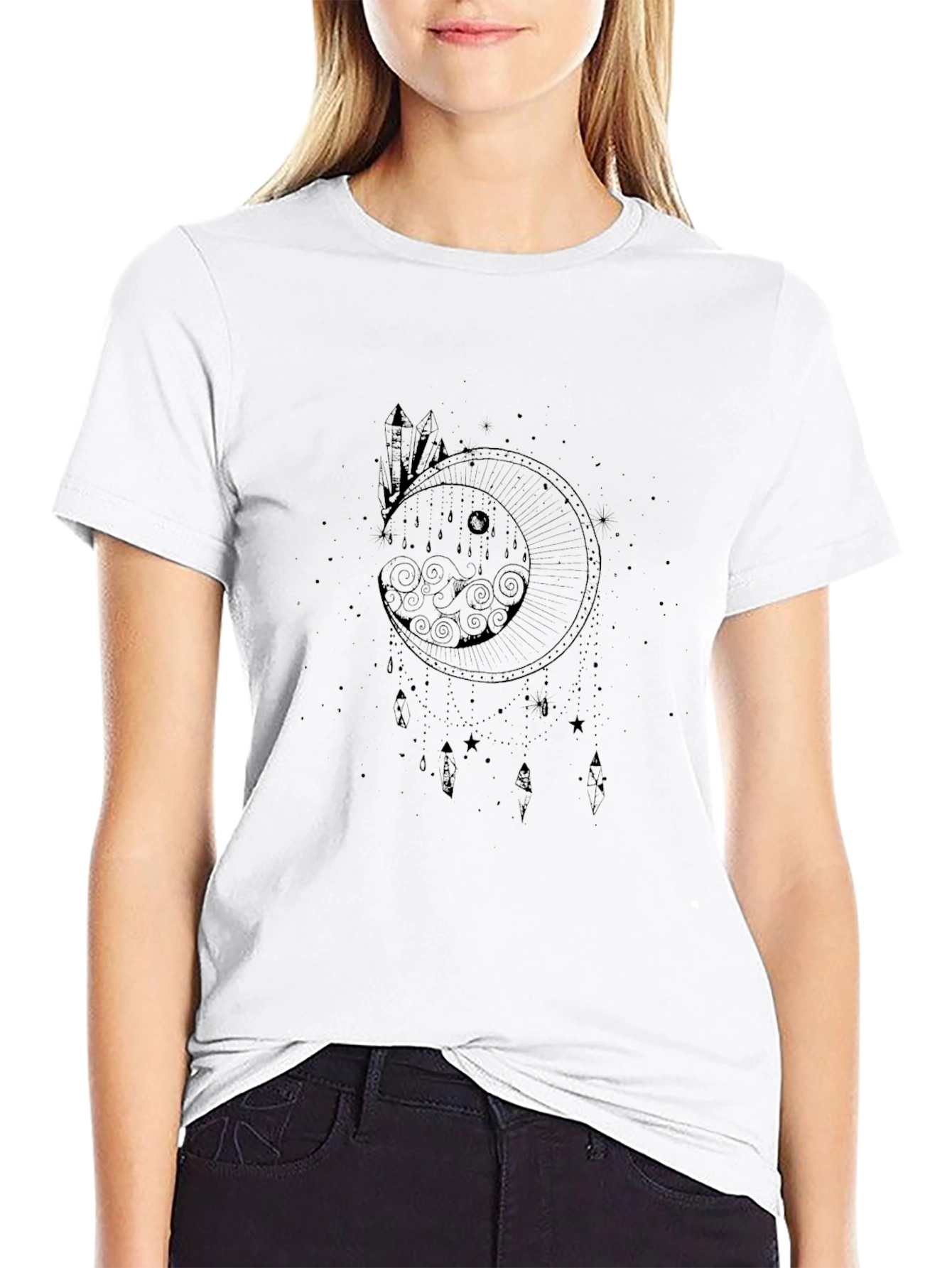Mystic Moon Graphic T-Shirt - Black