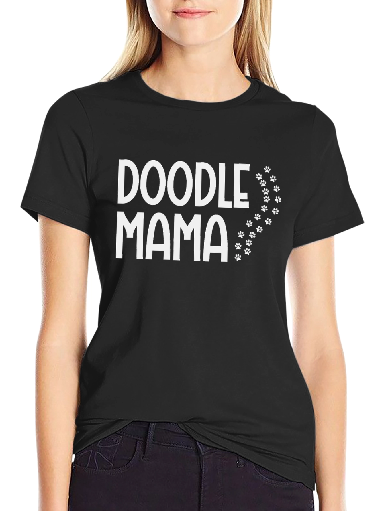 Doodle Mama Black Graphic T-Shirt